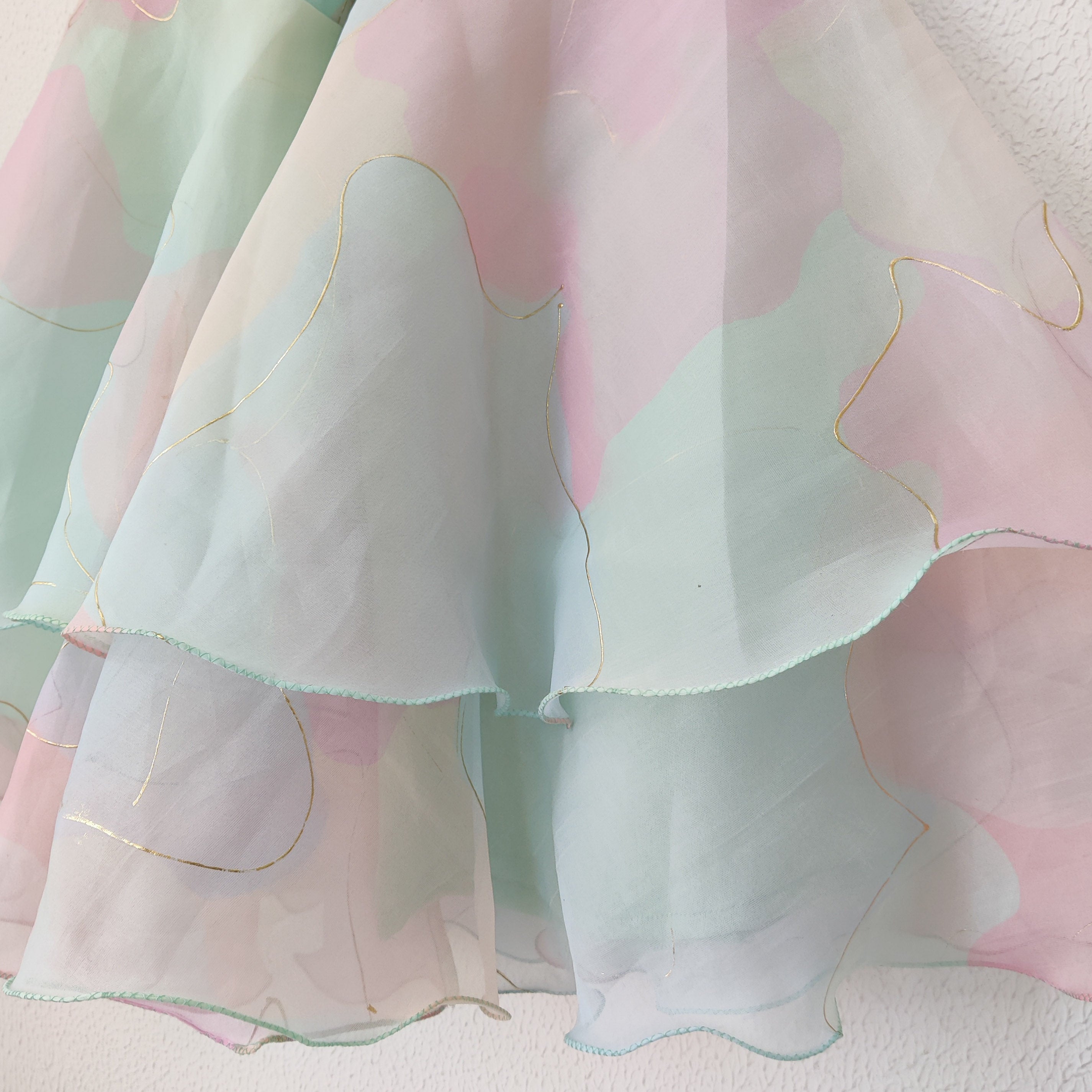 Pastel Dream Organza Crop-Top Kids Sharara Set