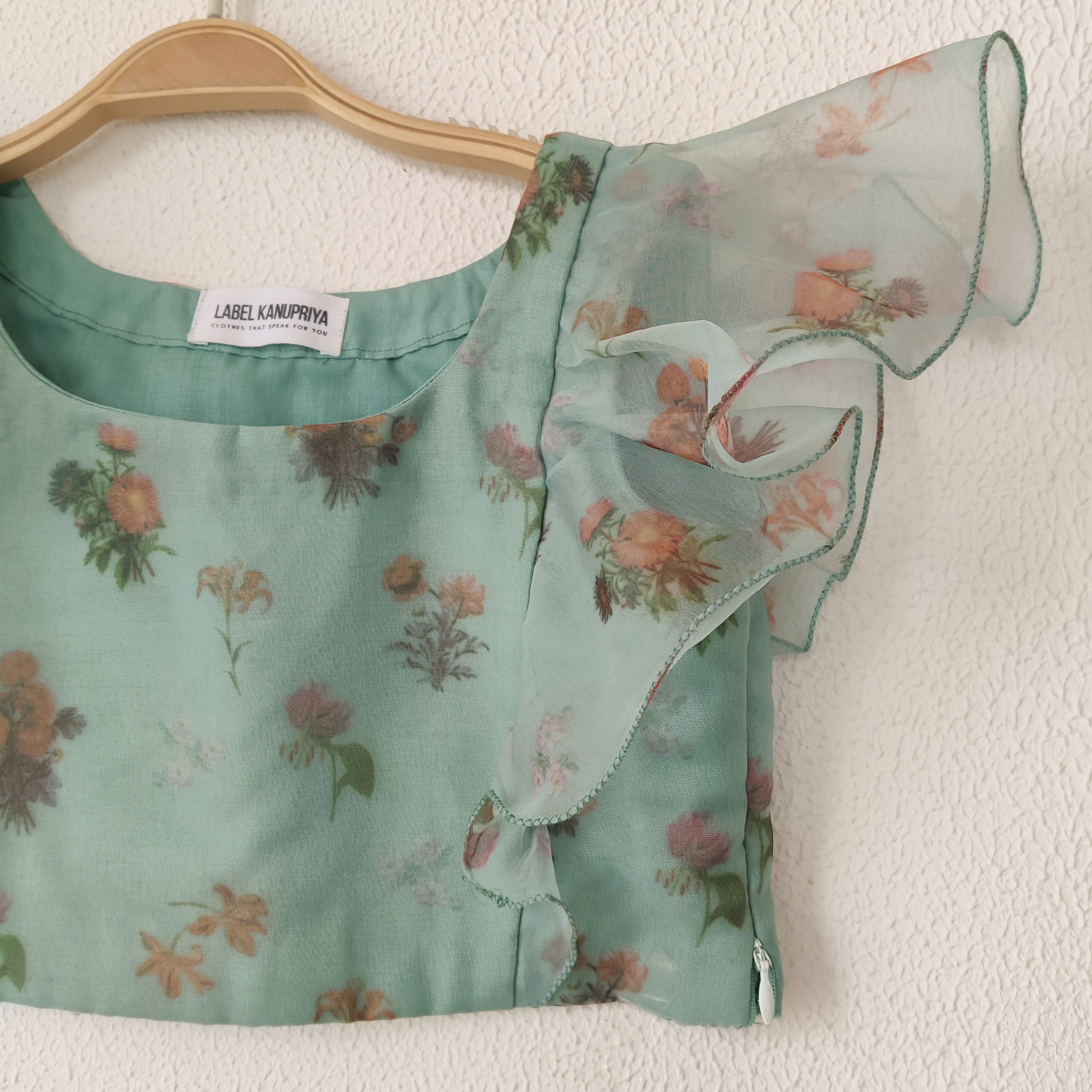 Wildflower Organza Crop-Top Kids Sharara Set