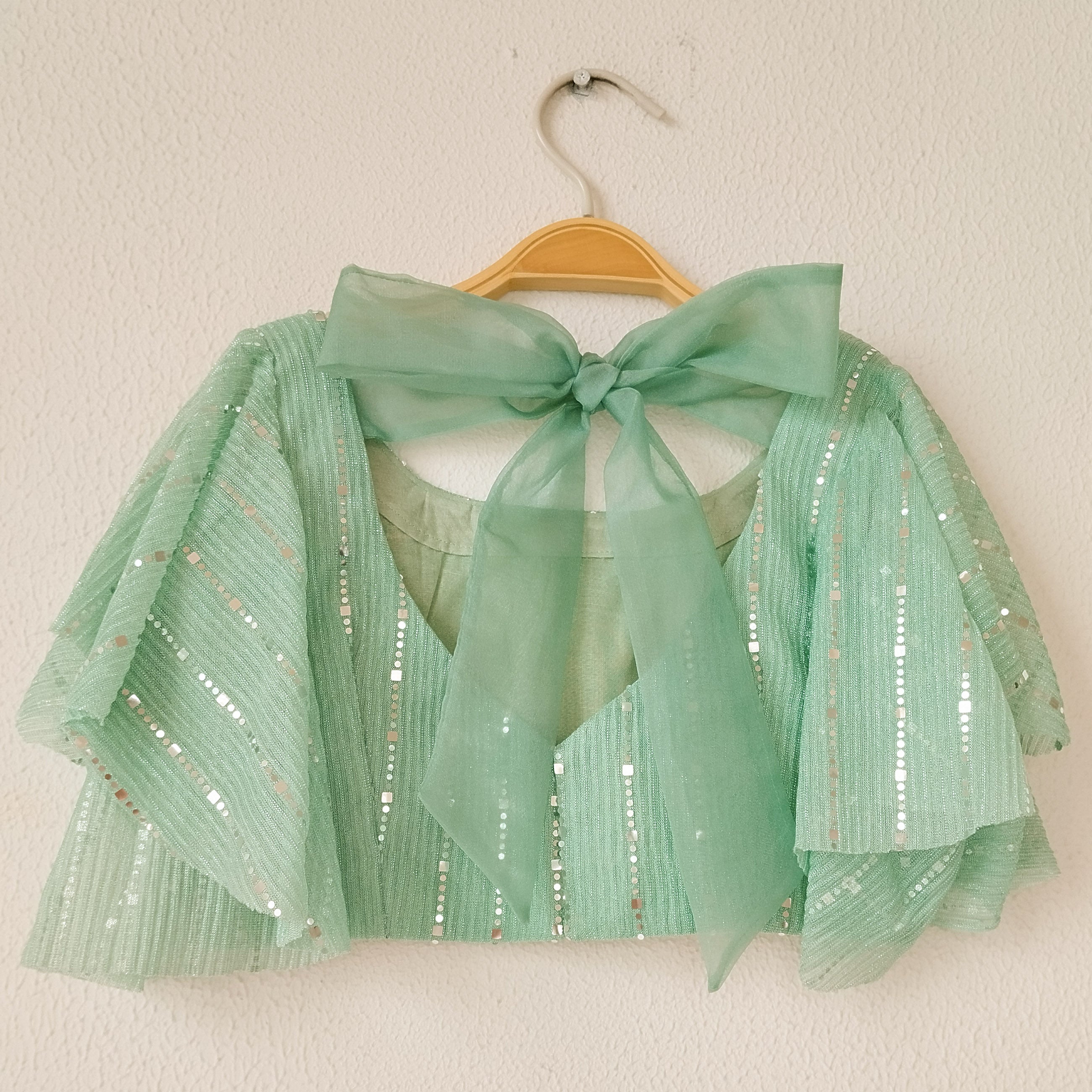 Mint Green Shimmer Kids Lehenga