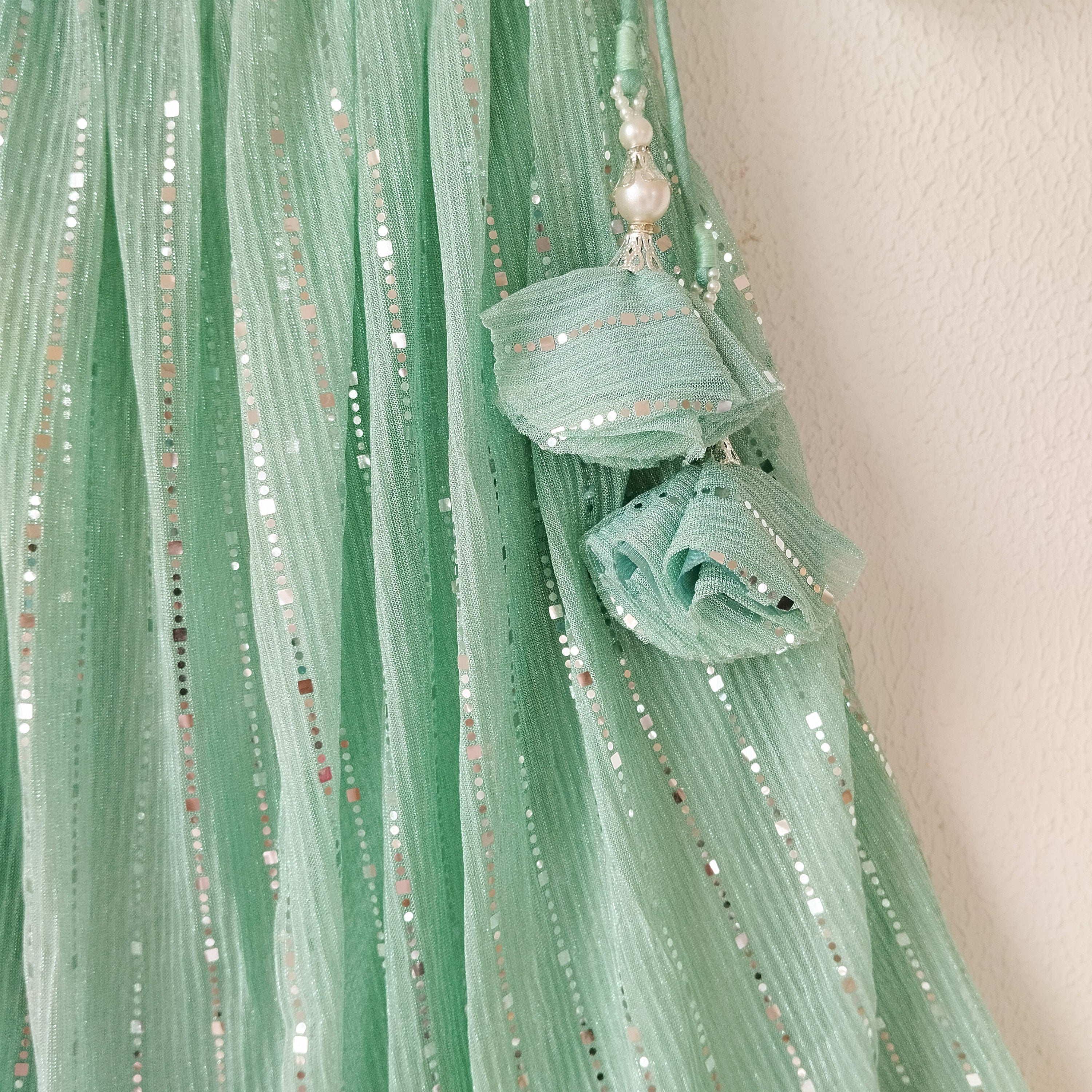 Mint Green Shimmer Kids Lehenga