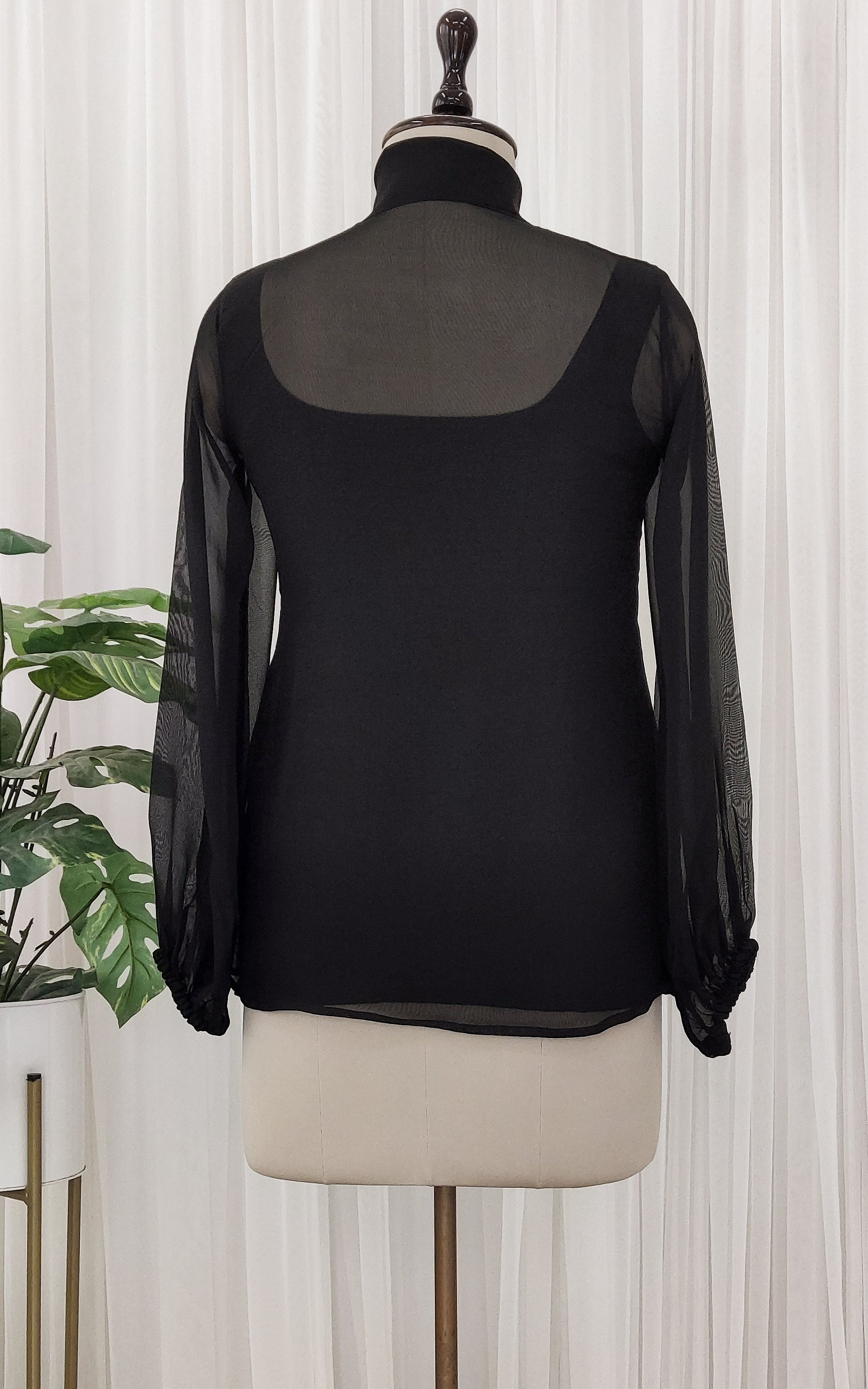 Black Silk Organza Top