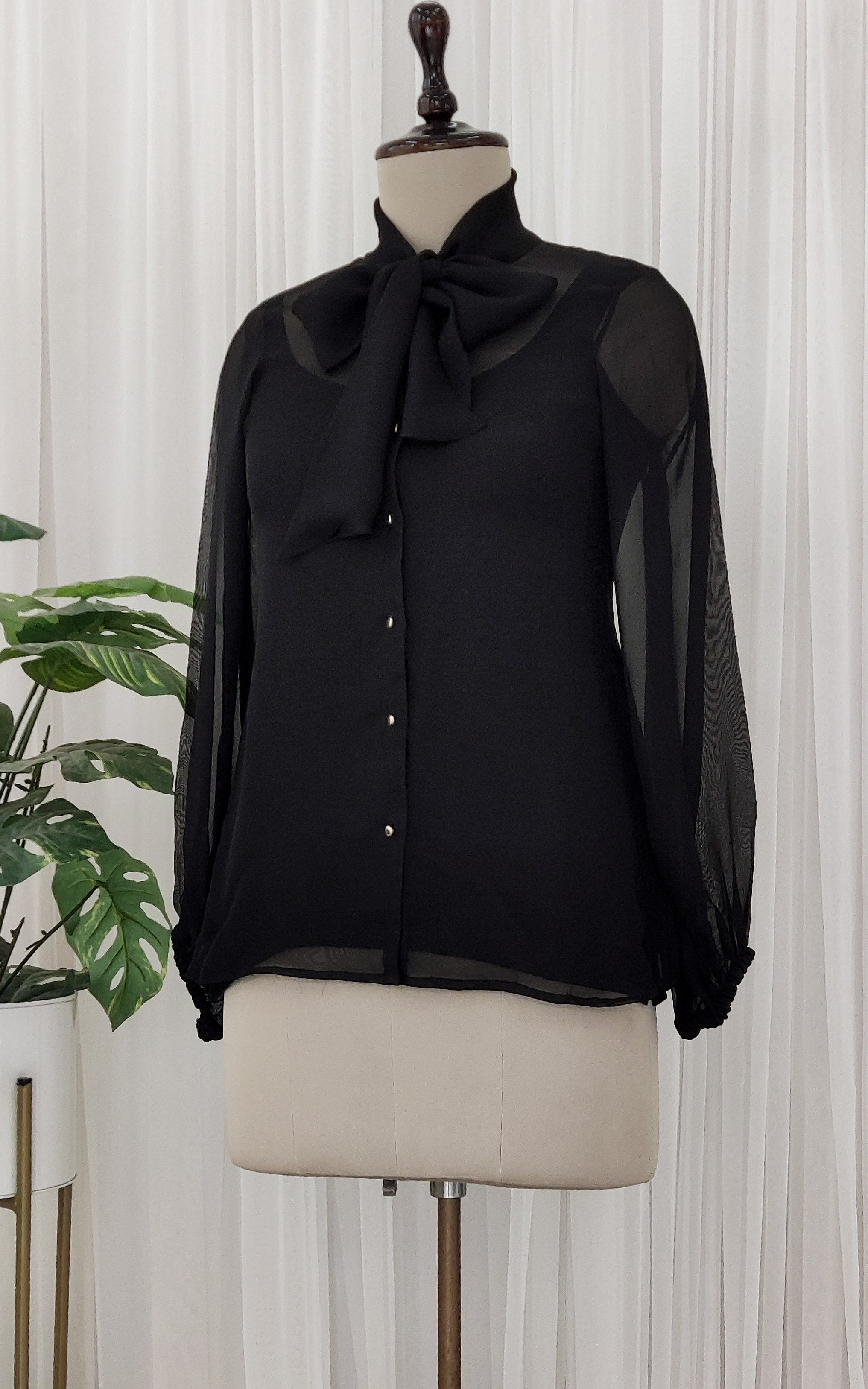 Black Silk Organza Top