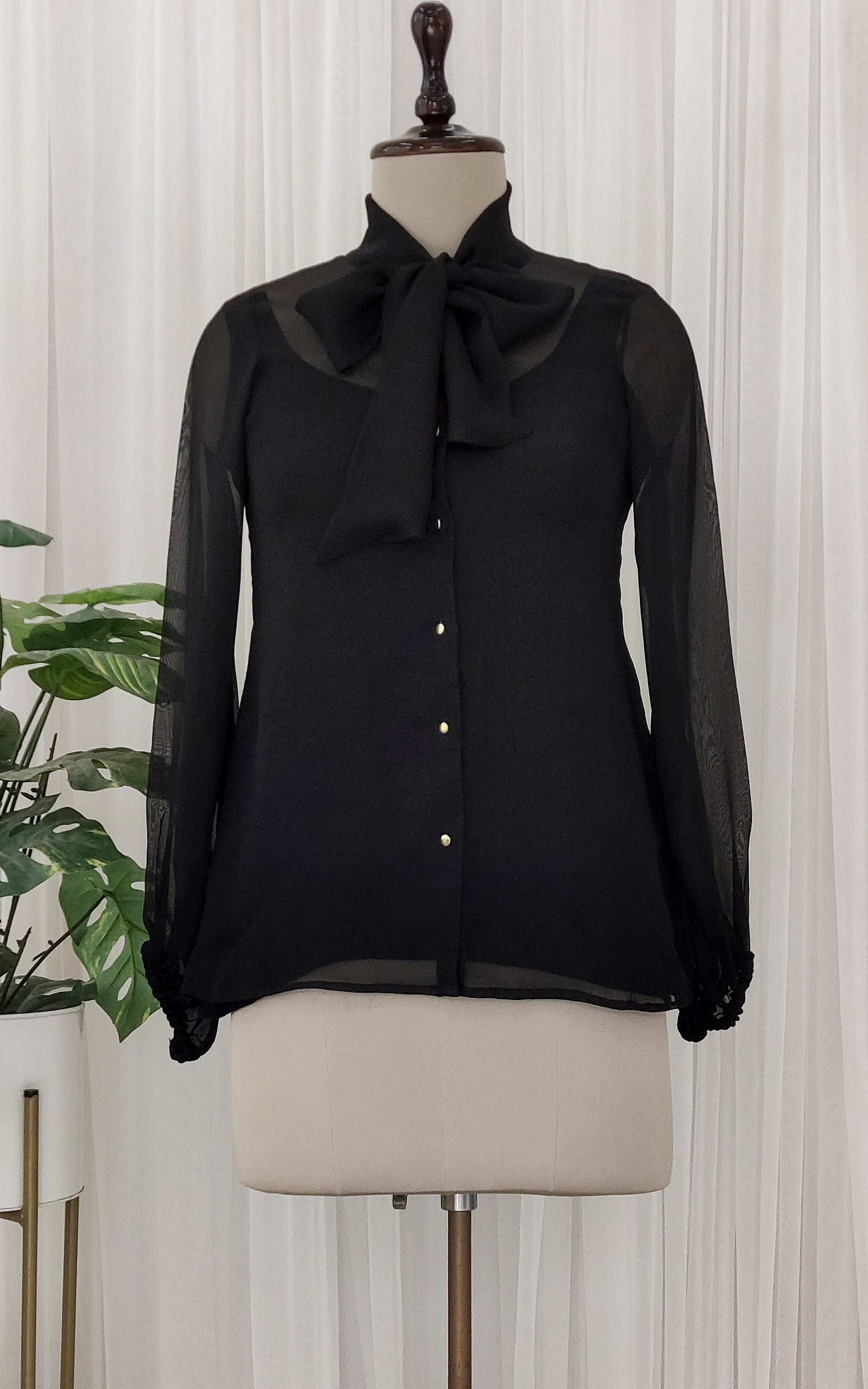 Black Silk Organza Top