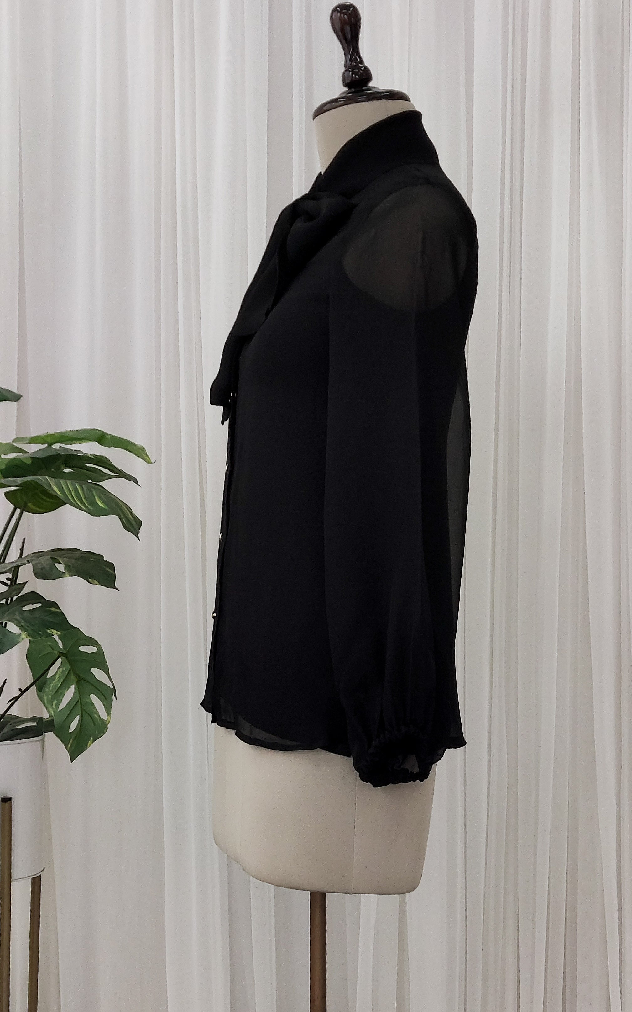 Black Silk Organza Top