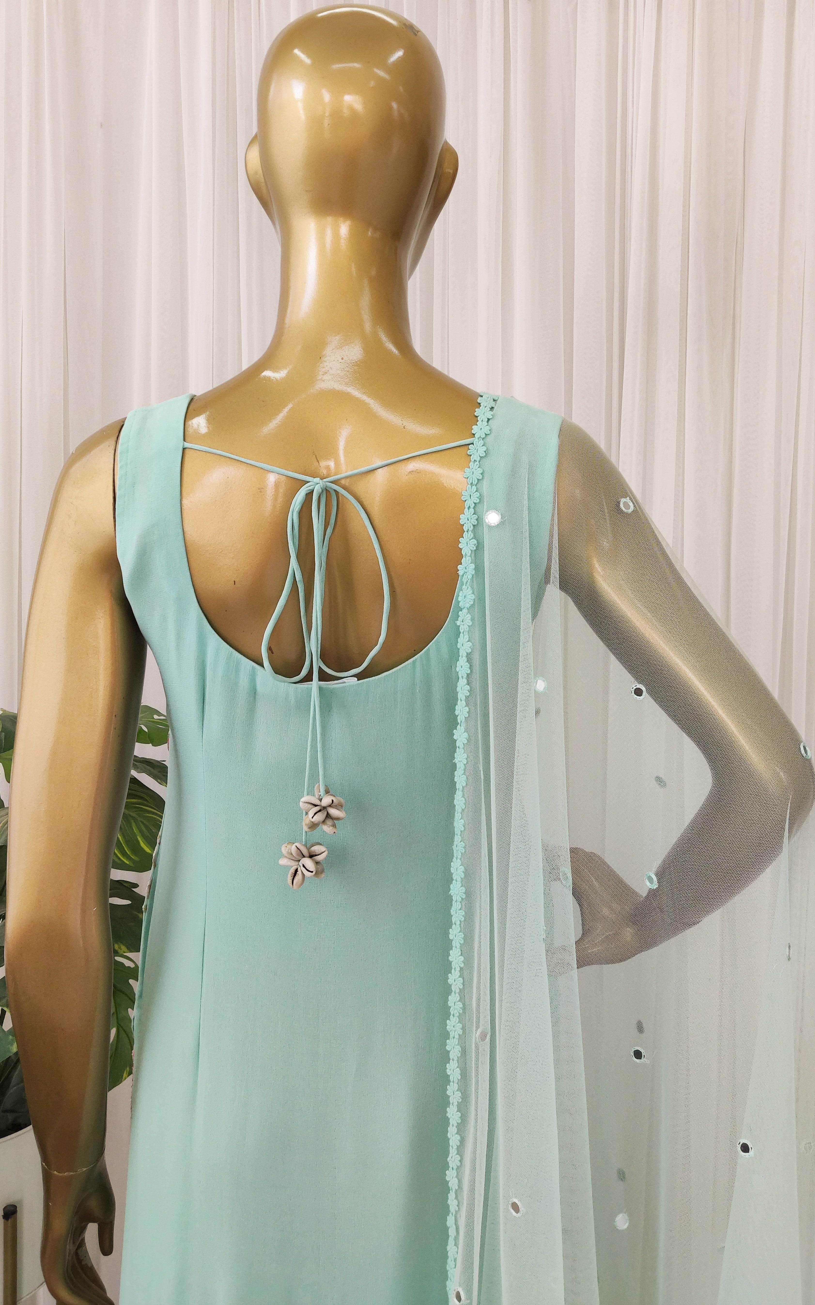 Sky Blue Embroidered Sharara Set