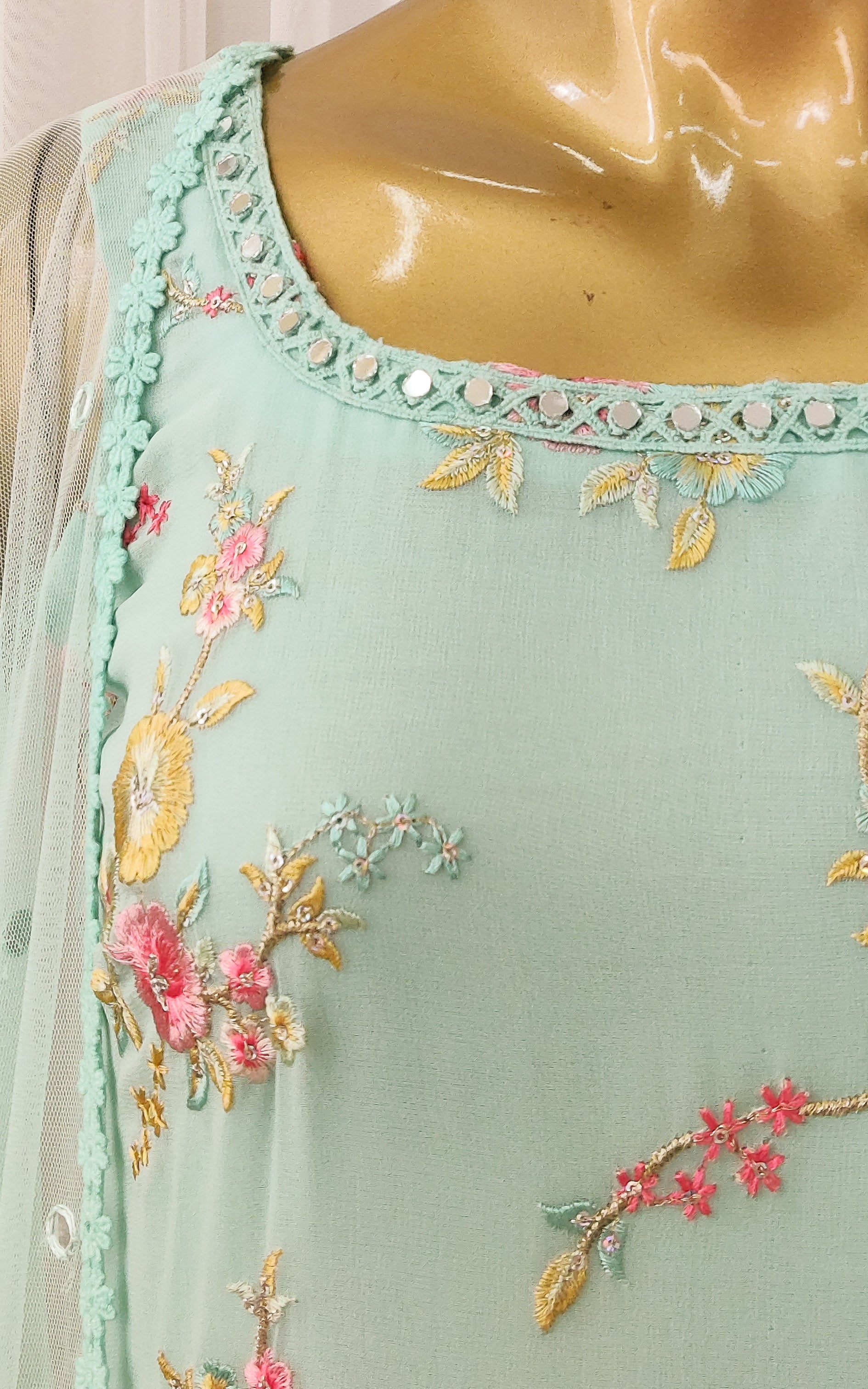 Sky Blue Embroidered Sharara Set