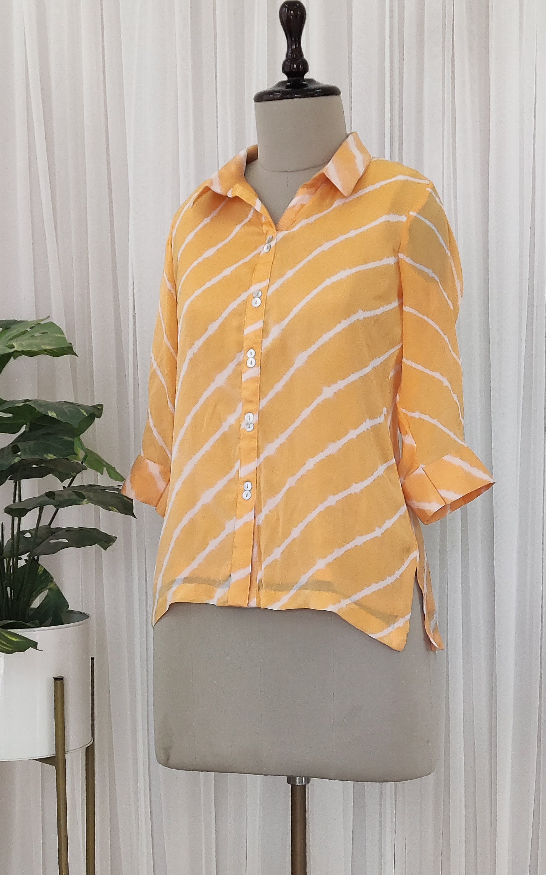 Mango Yellow Leheriya  Shirt