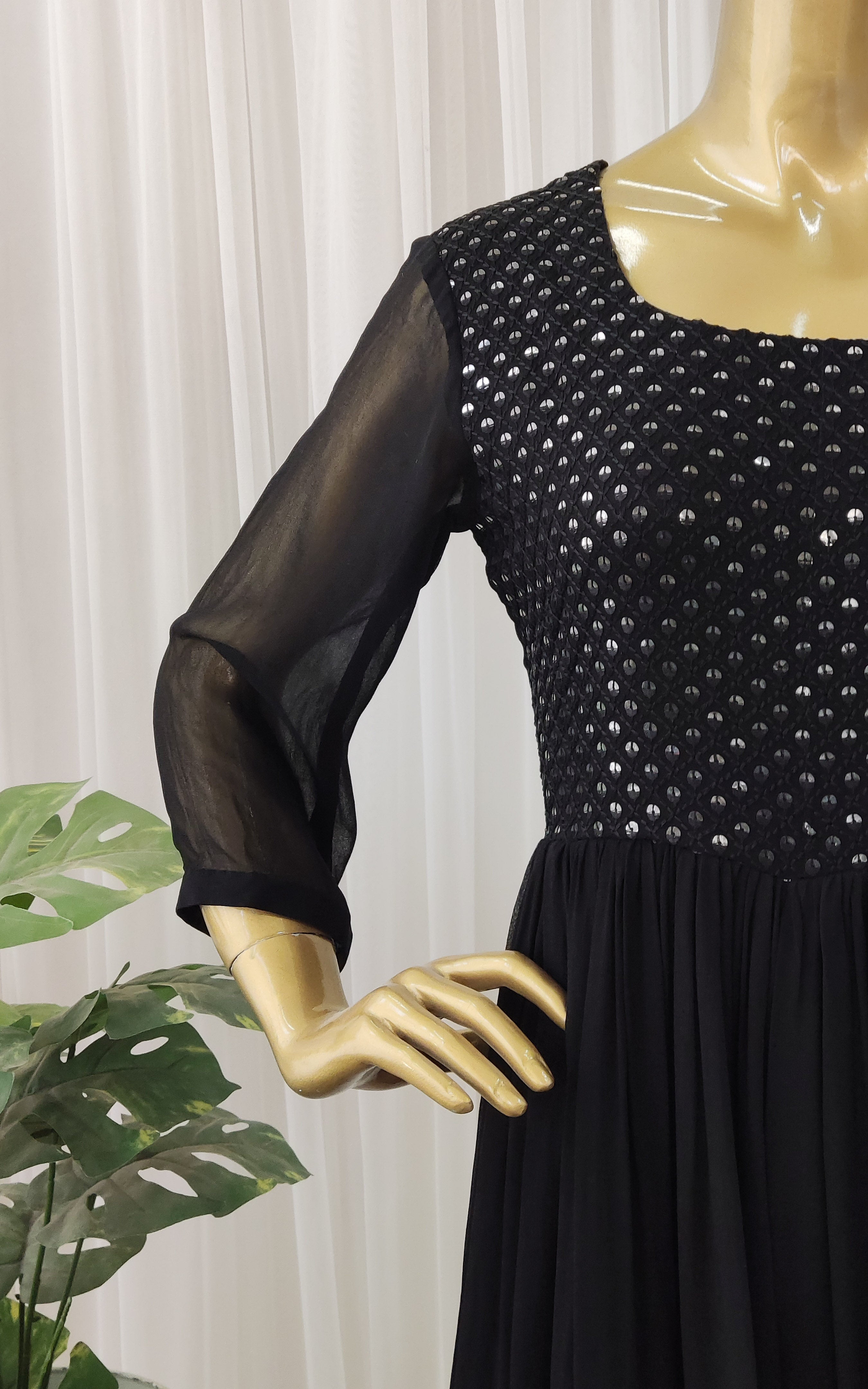 Black Mirrorwork Jumpsuit