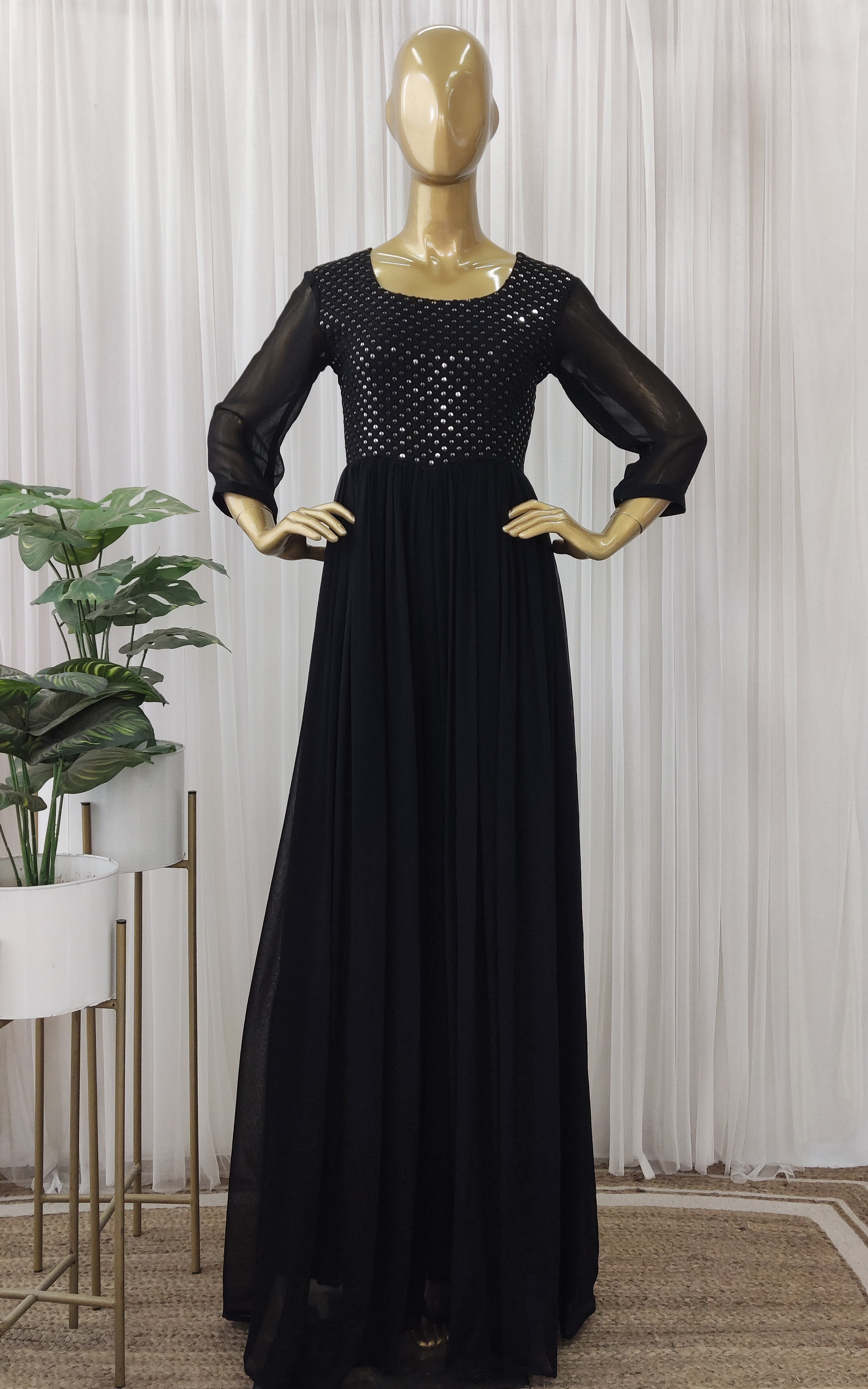 Black Mirrorwork Jumpsuit