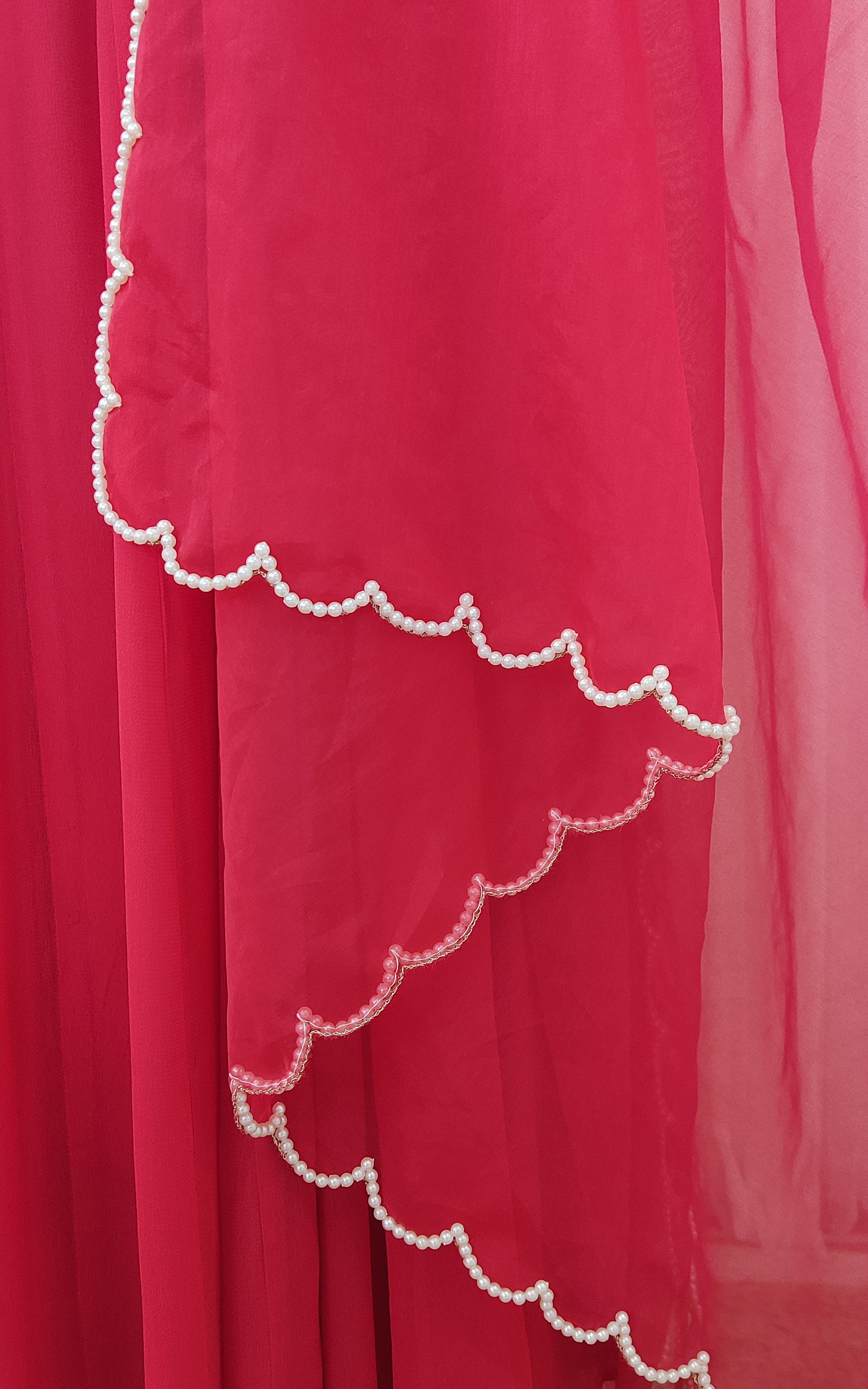 Red Pearl Embroidered Sharara Set