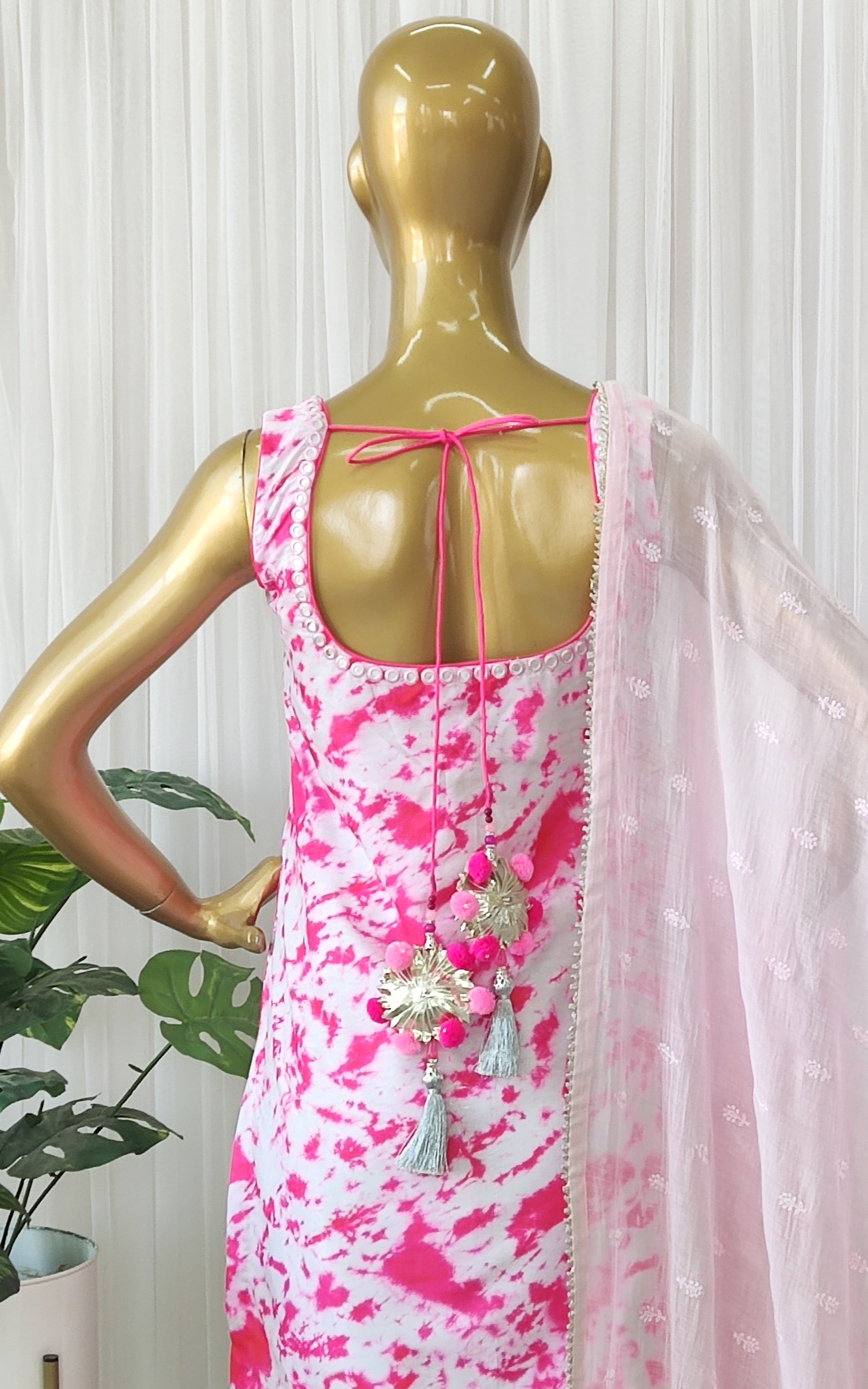 Shibori Mirrorwork Patiala Salwar Suit Set