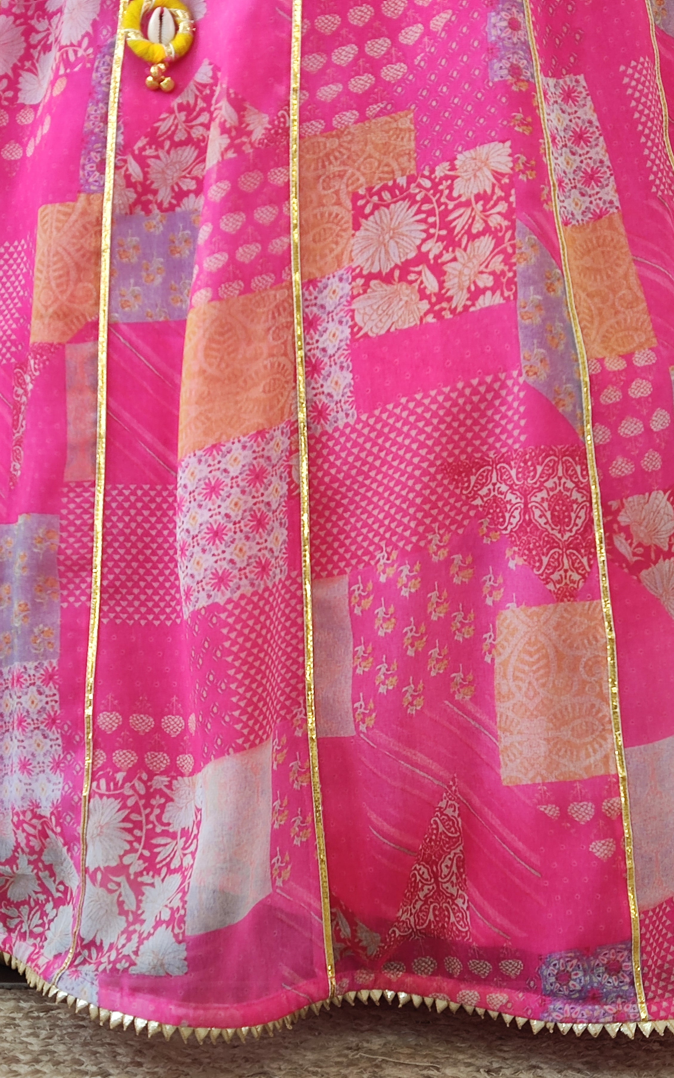 Hot Pink Gota Work Lehenga Set