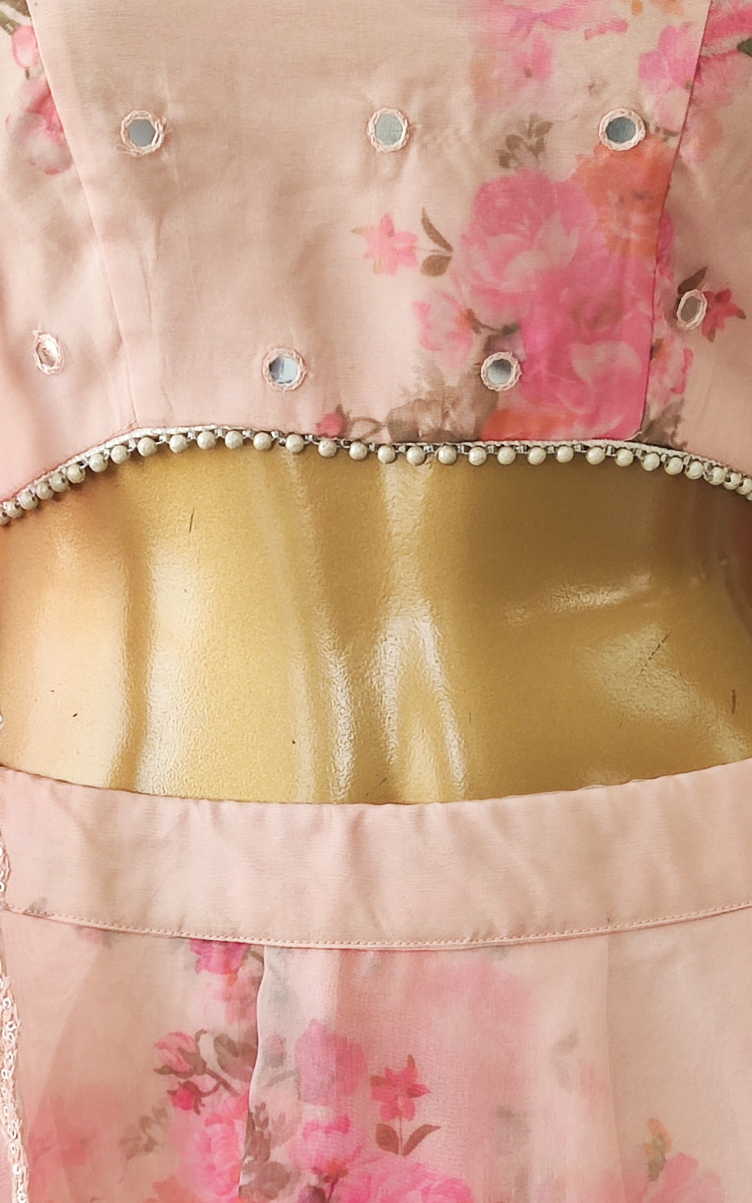 Peony Pink Floral Organza Lehenga