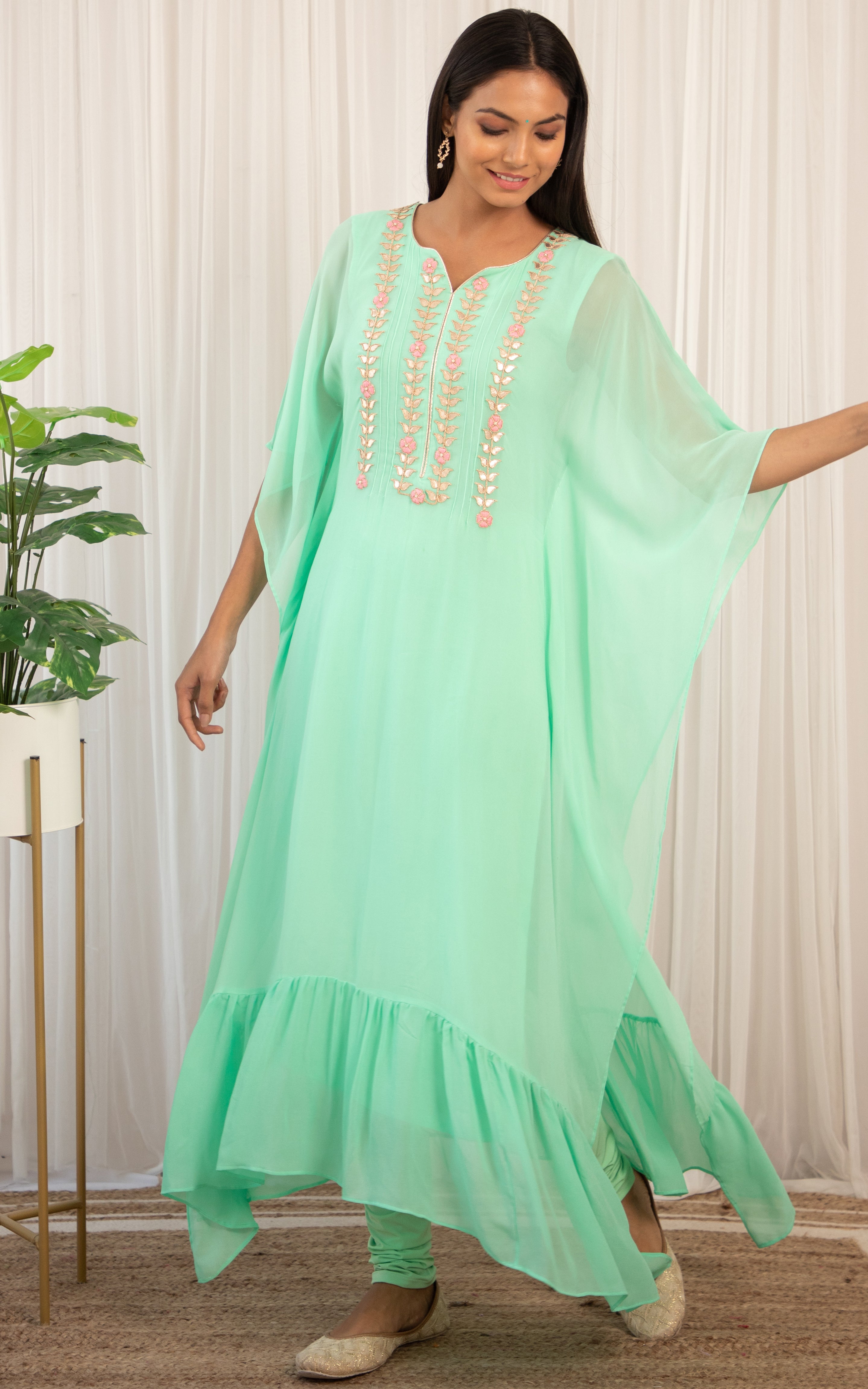 Mint Green Kaftan Set