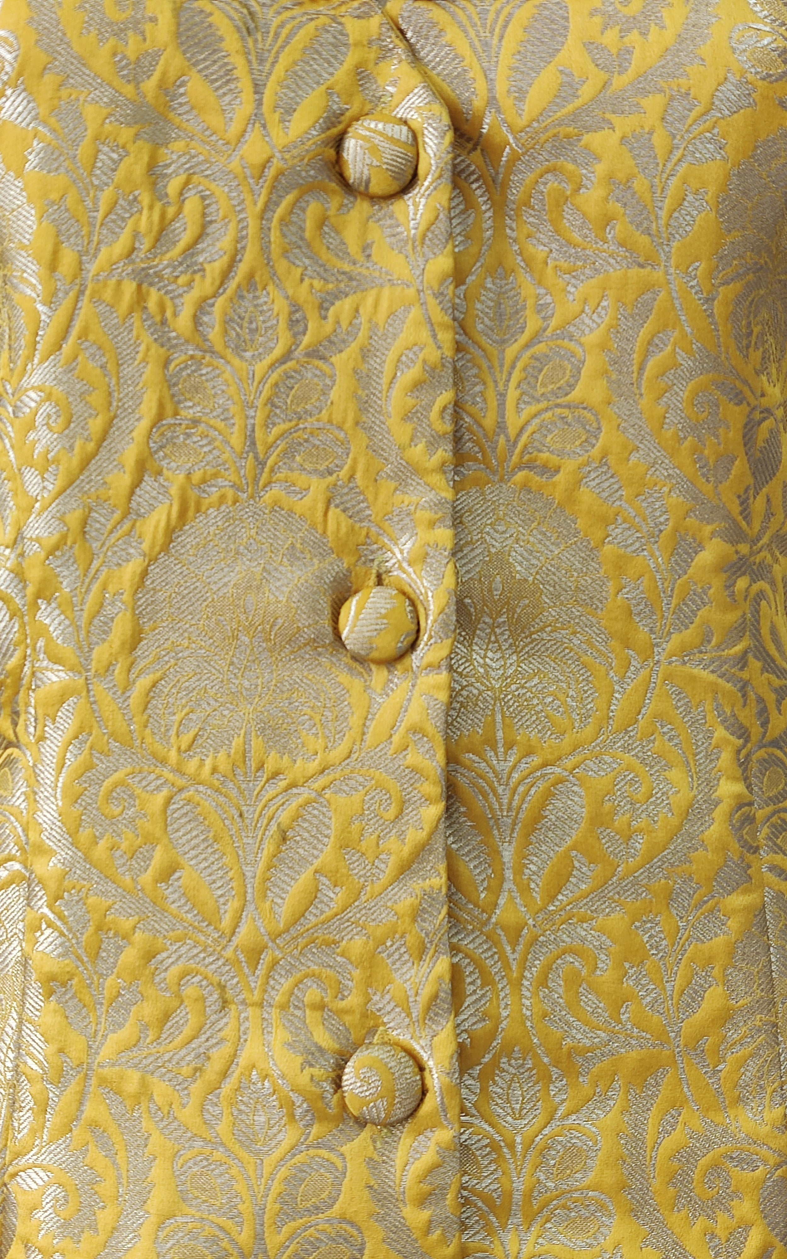 Yellow Brocade Pant-Suit Co-ord Set