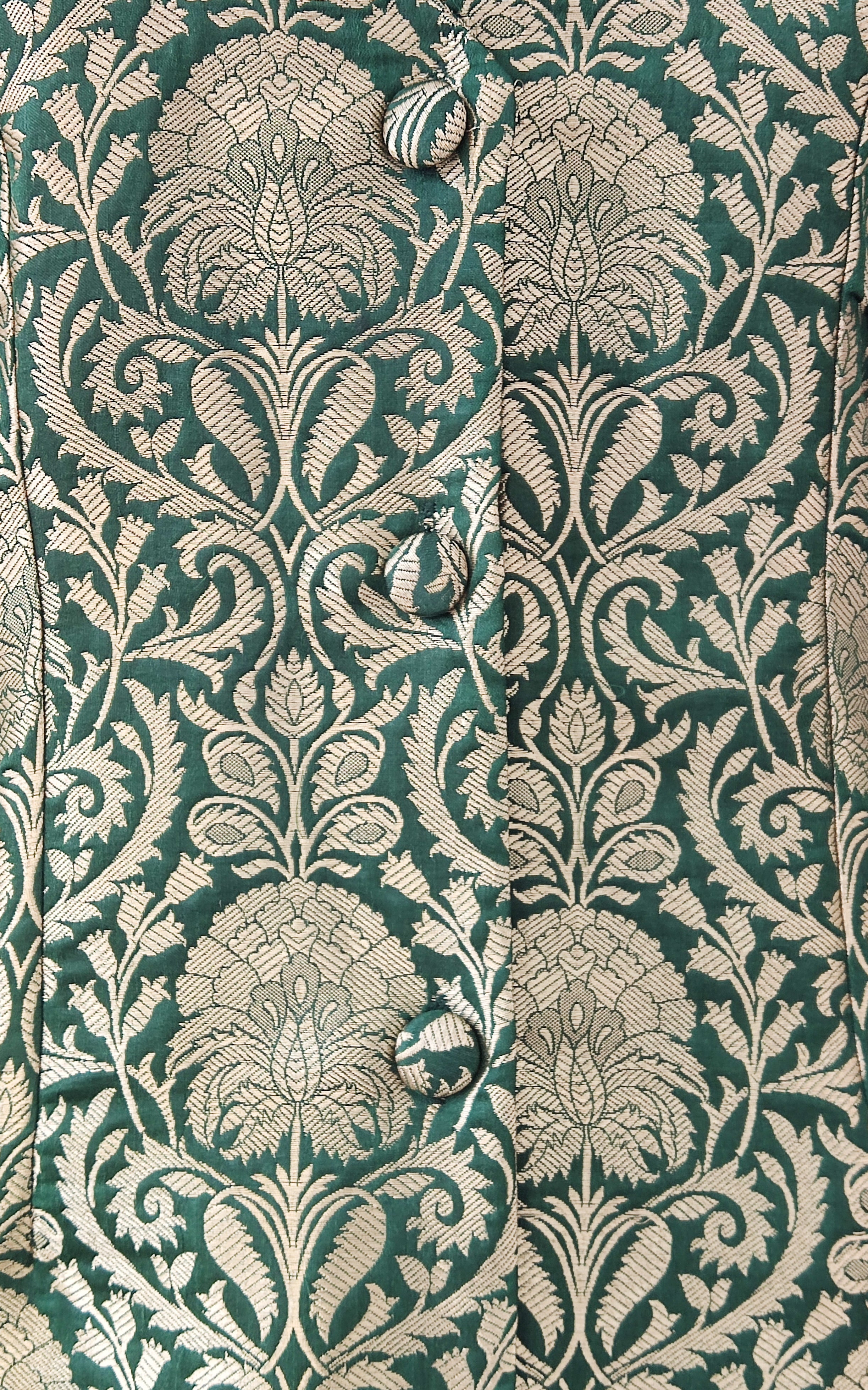 Bottle Green Brocade Pant-Suit Co-ord Set