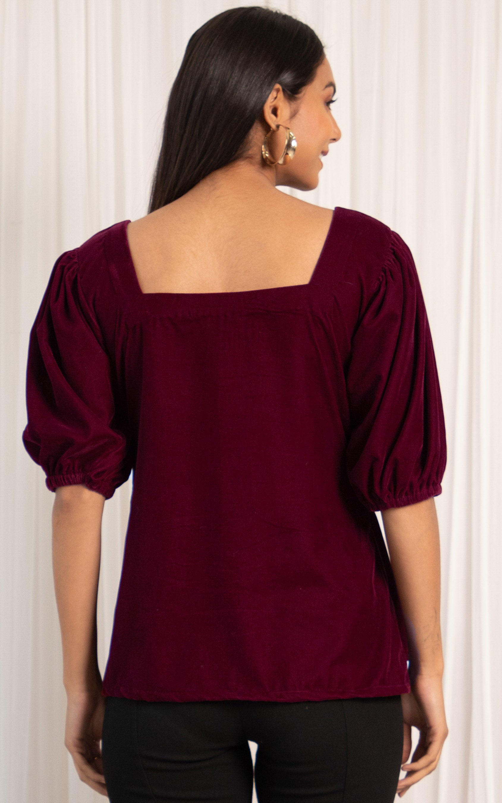 Maroon Velvet Top