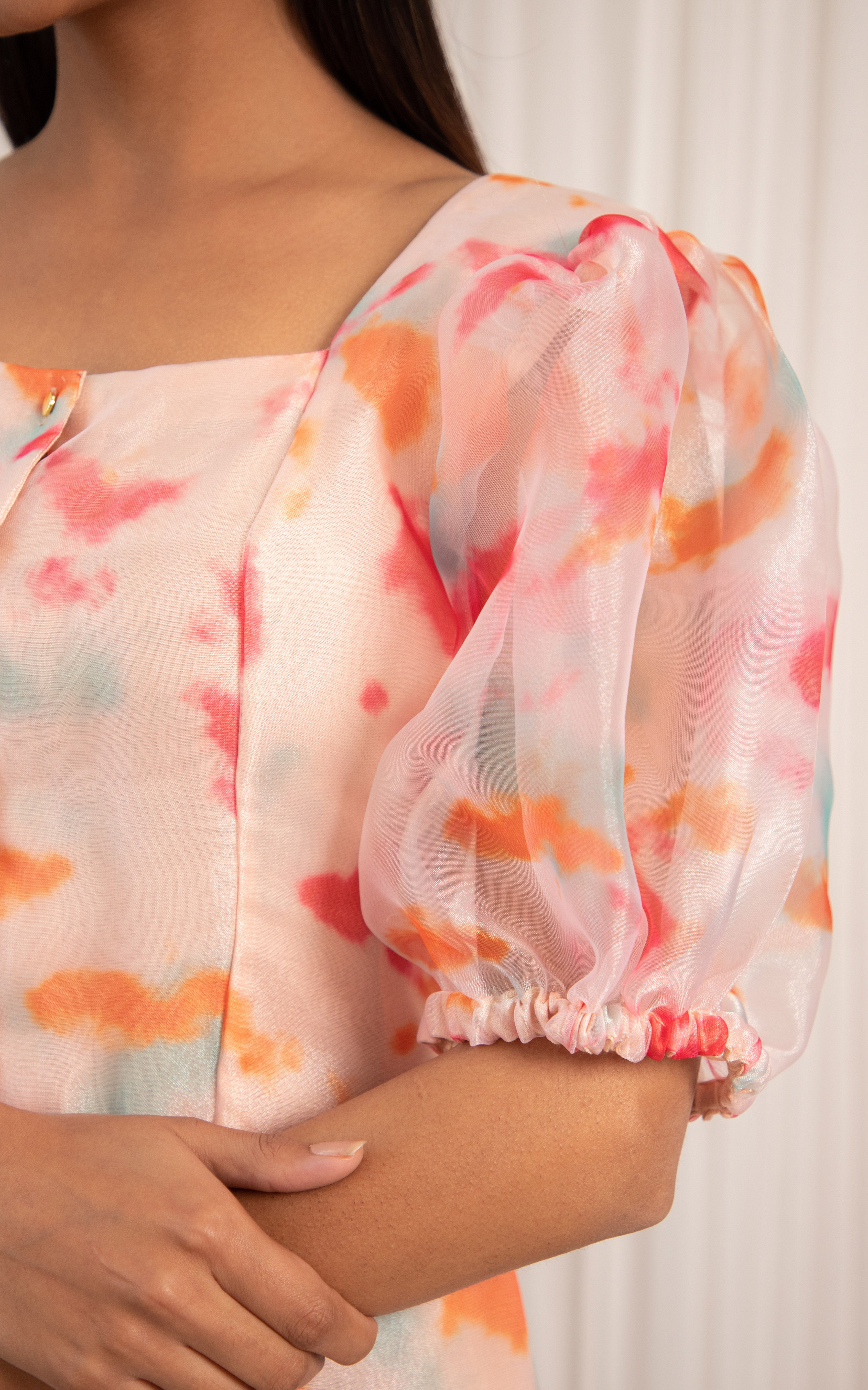 Color Splash Organza Top