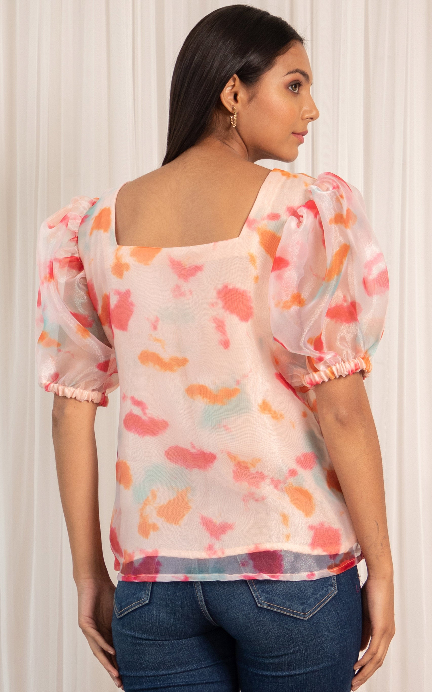 Color Splash Organza Top