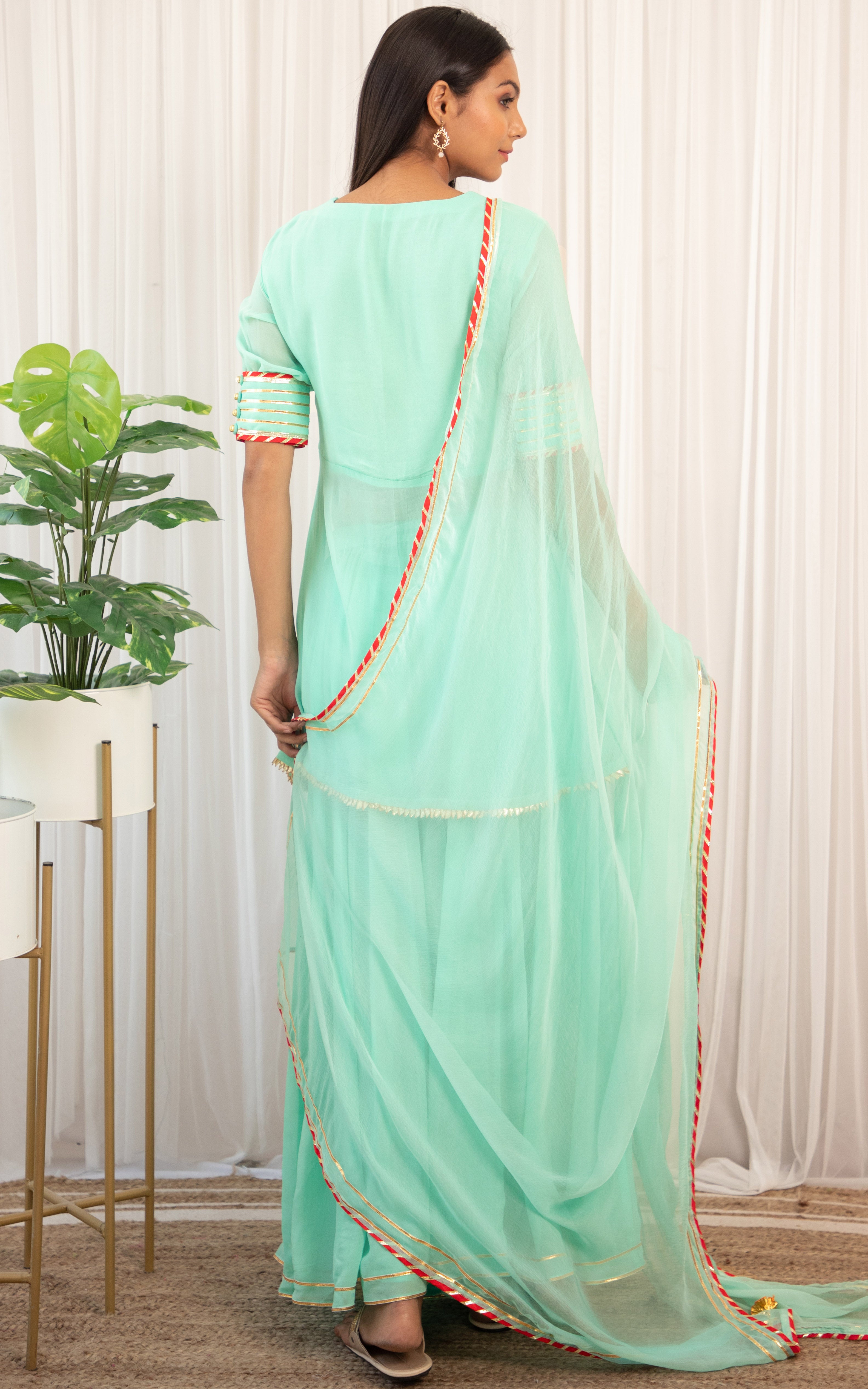 Sky Blue Gota Patti Sharara Set