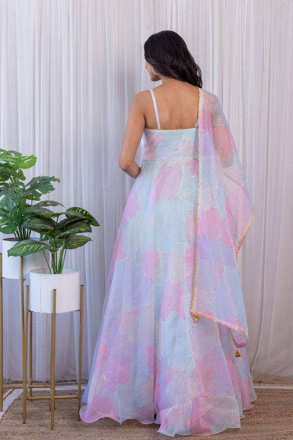 Arti Chauhan Pastel Dream Organza Anarkali