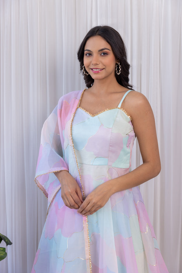 Arti Chauhan Pastel Dream Organza Anarkali