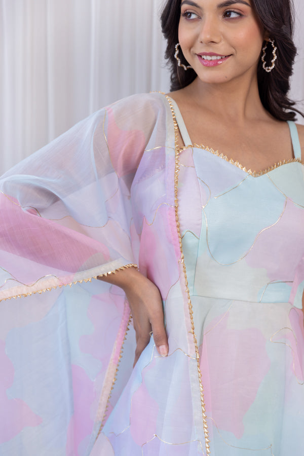Arti Chauhan Pastel Dream Organza Anarkali
