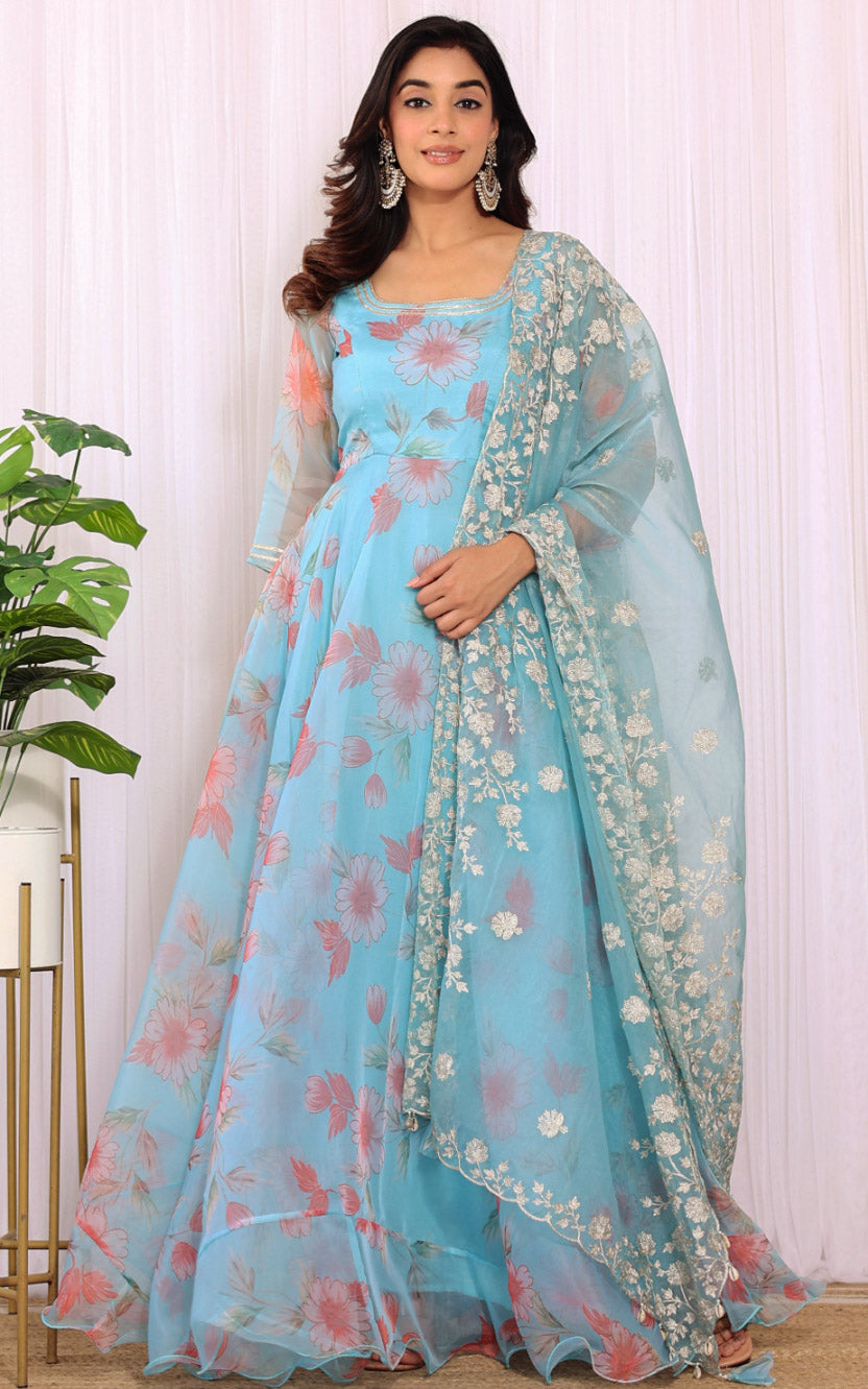 Avani Dixit Gulnar Organza Anarkali With Dori Work Organza Dupatta