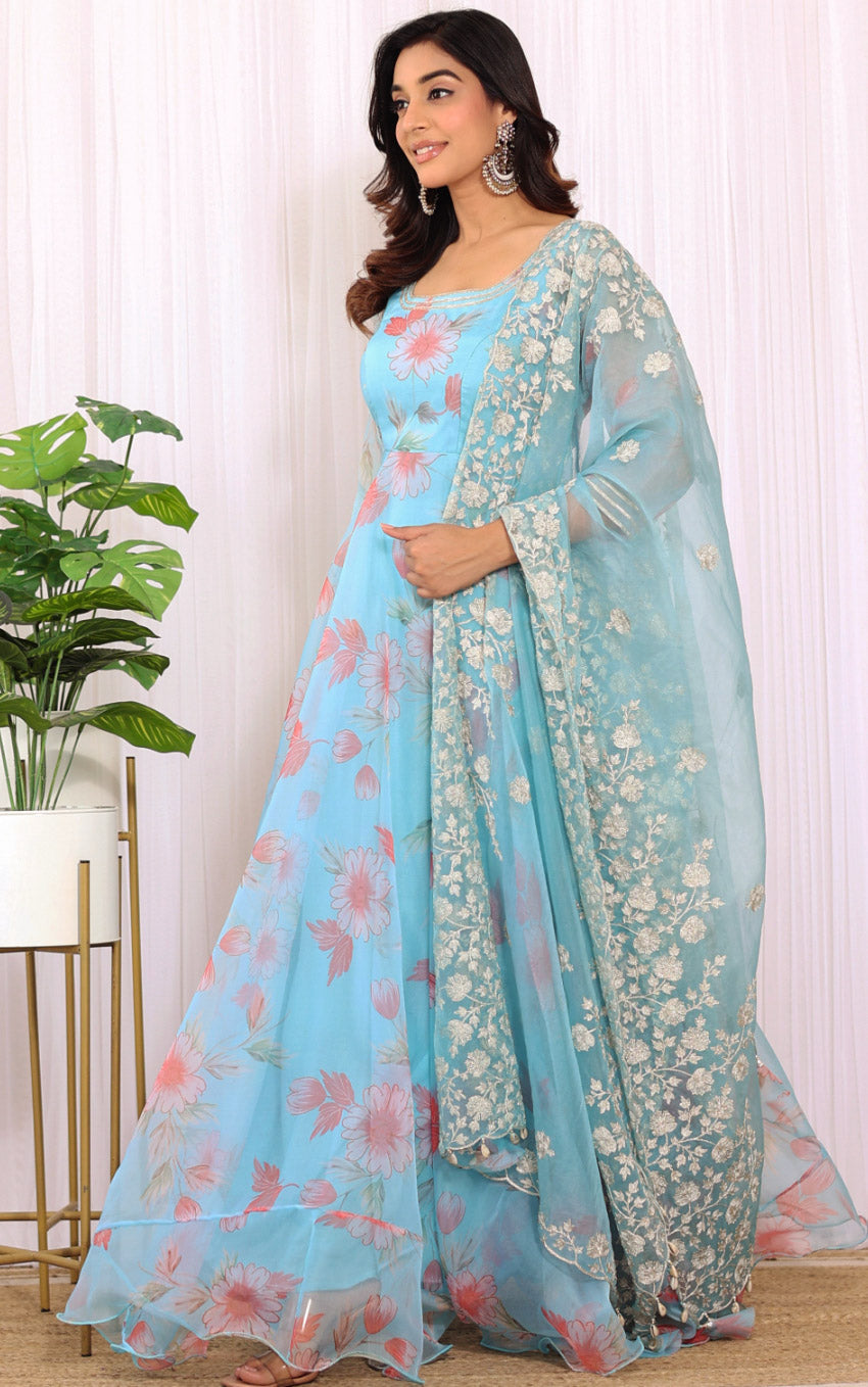 Avani Dixit Gulnar Organza Anarkali With Dori Work Organza Dupatta