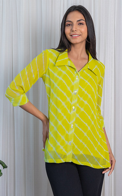 Green Leheriya Shirt