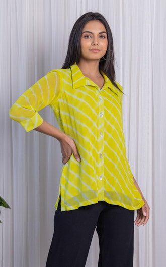 Green Leheriya Shirt
