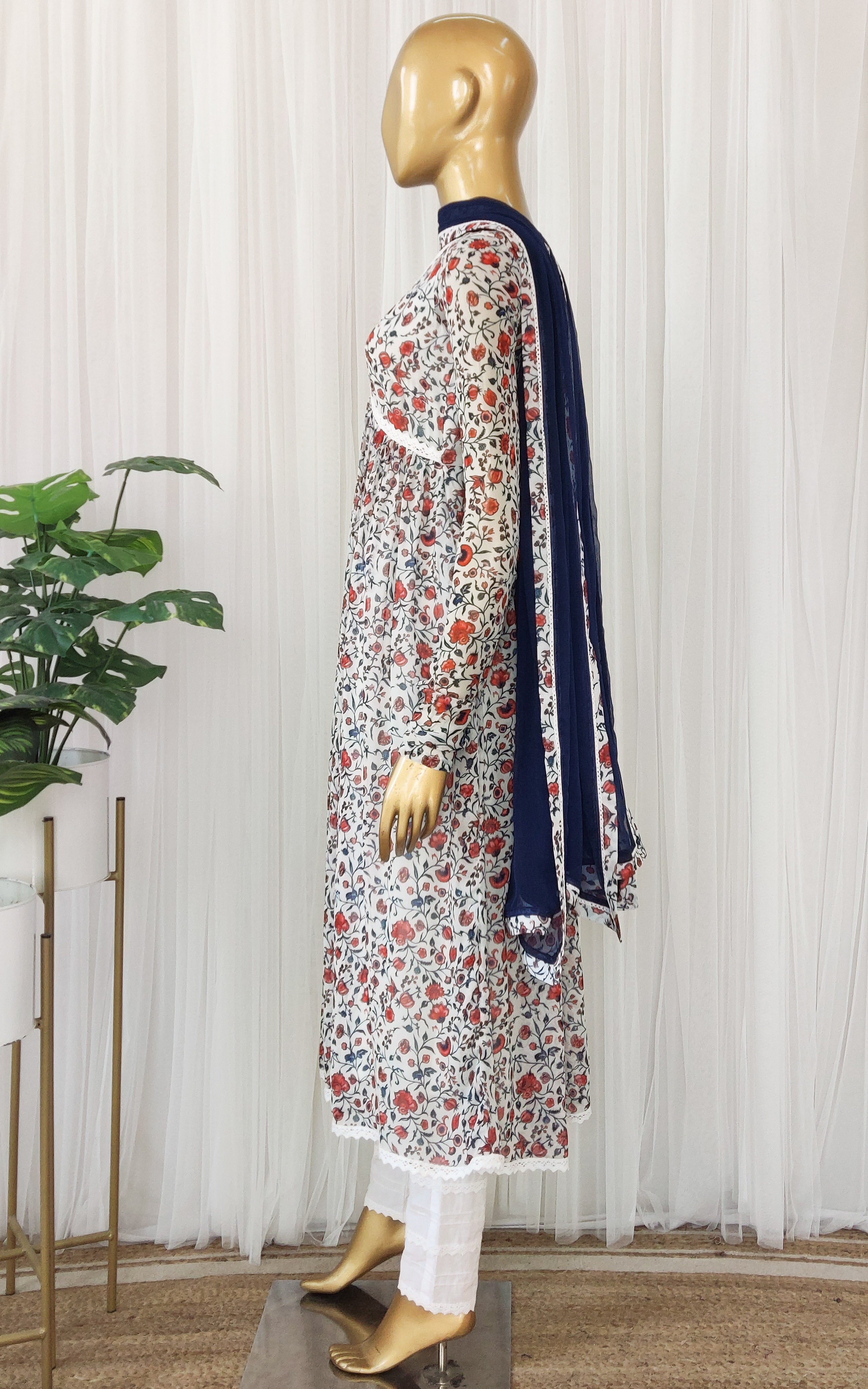 Vintage Chintz Print Anarkali Set