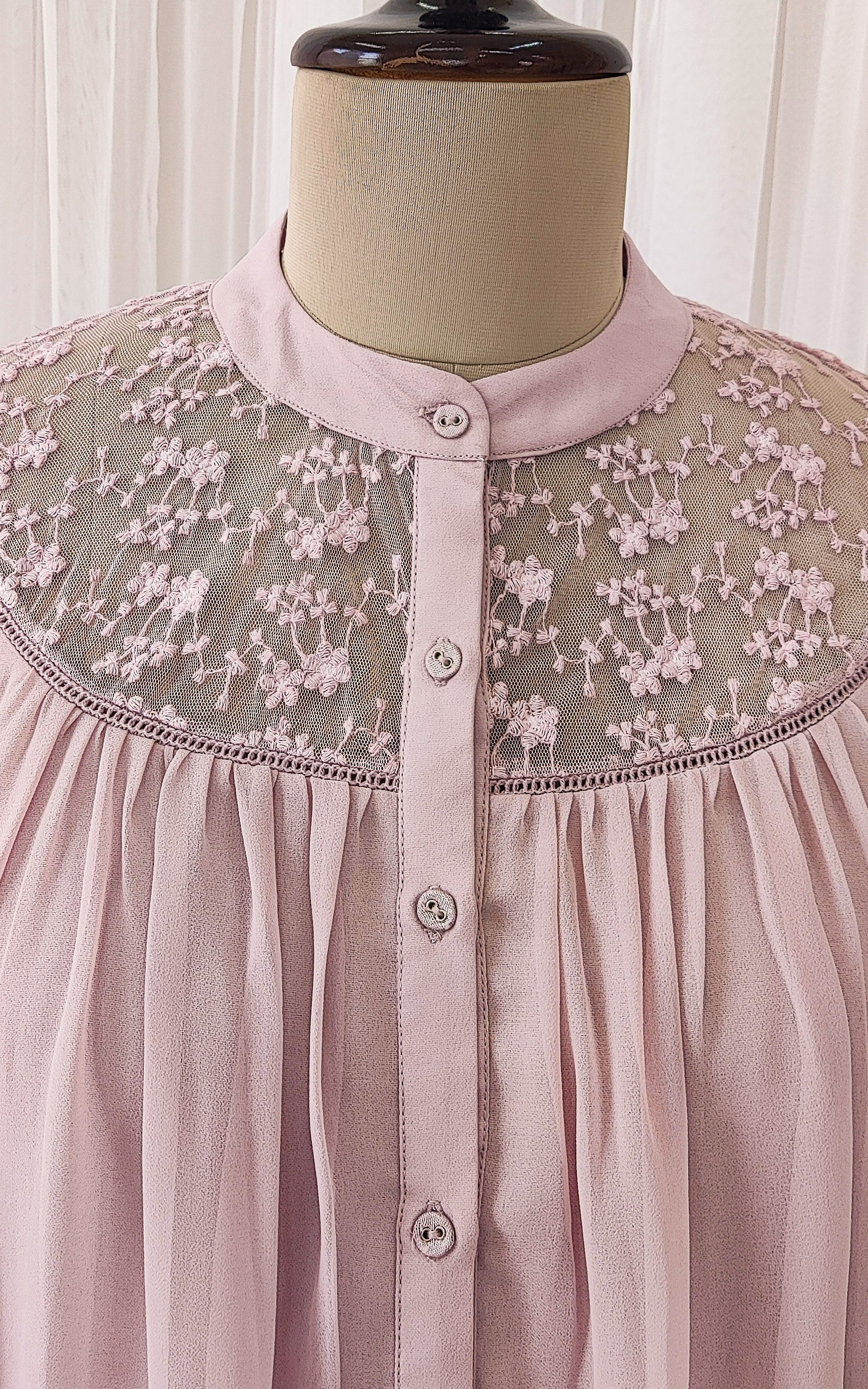 Mauve Lace Detail Georgette Top