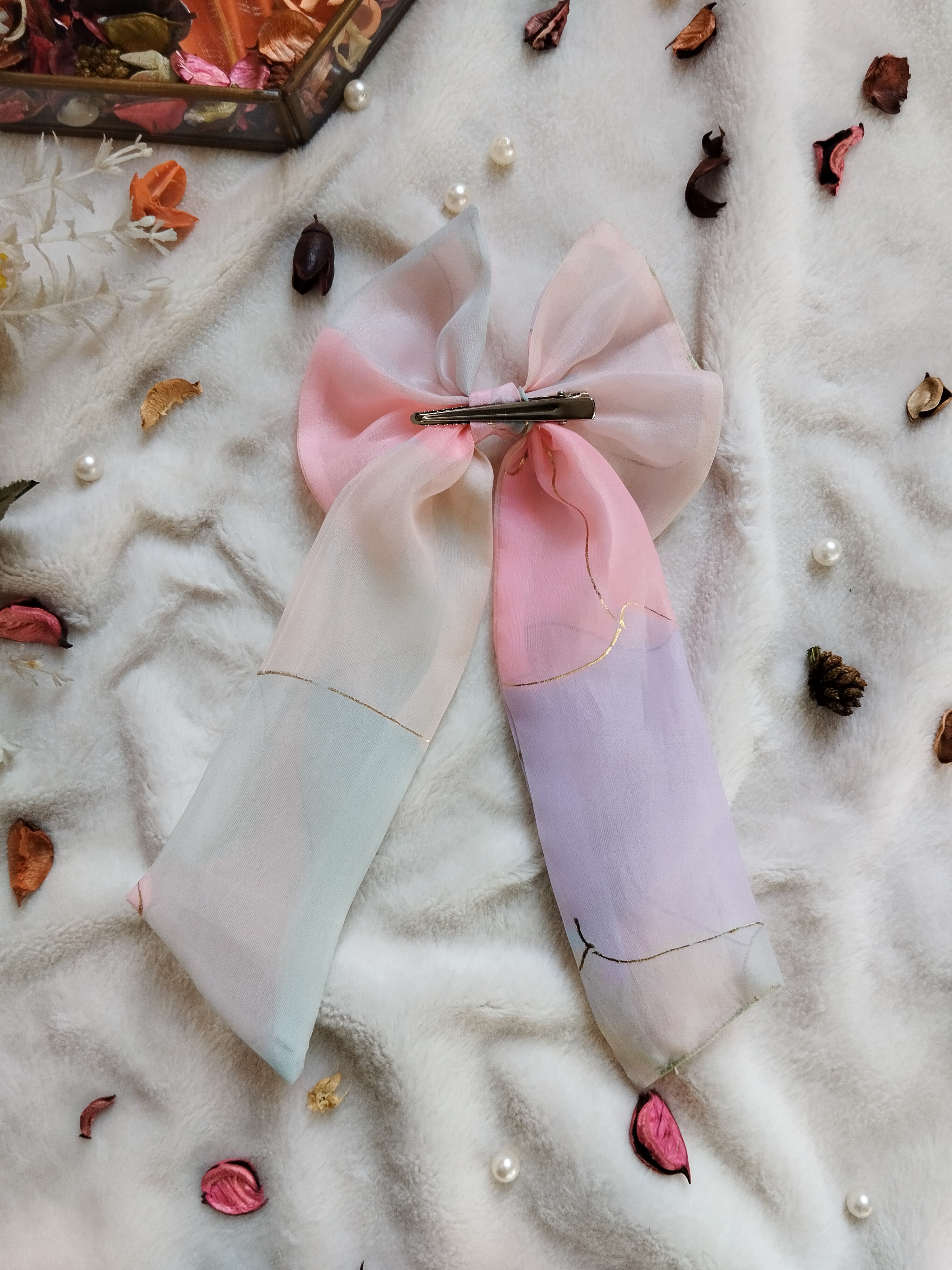 Pastel Dream Organza Long Bow