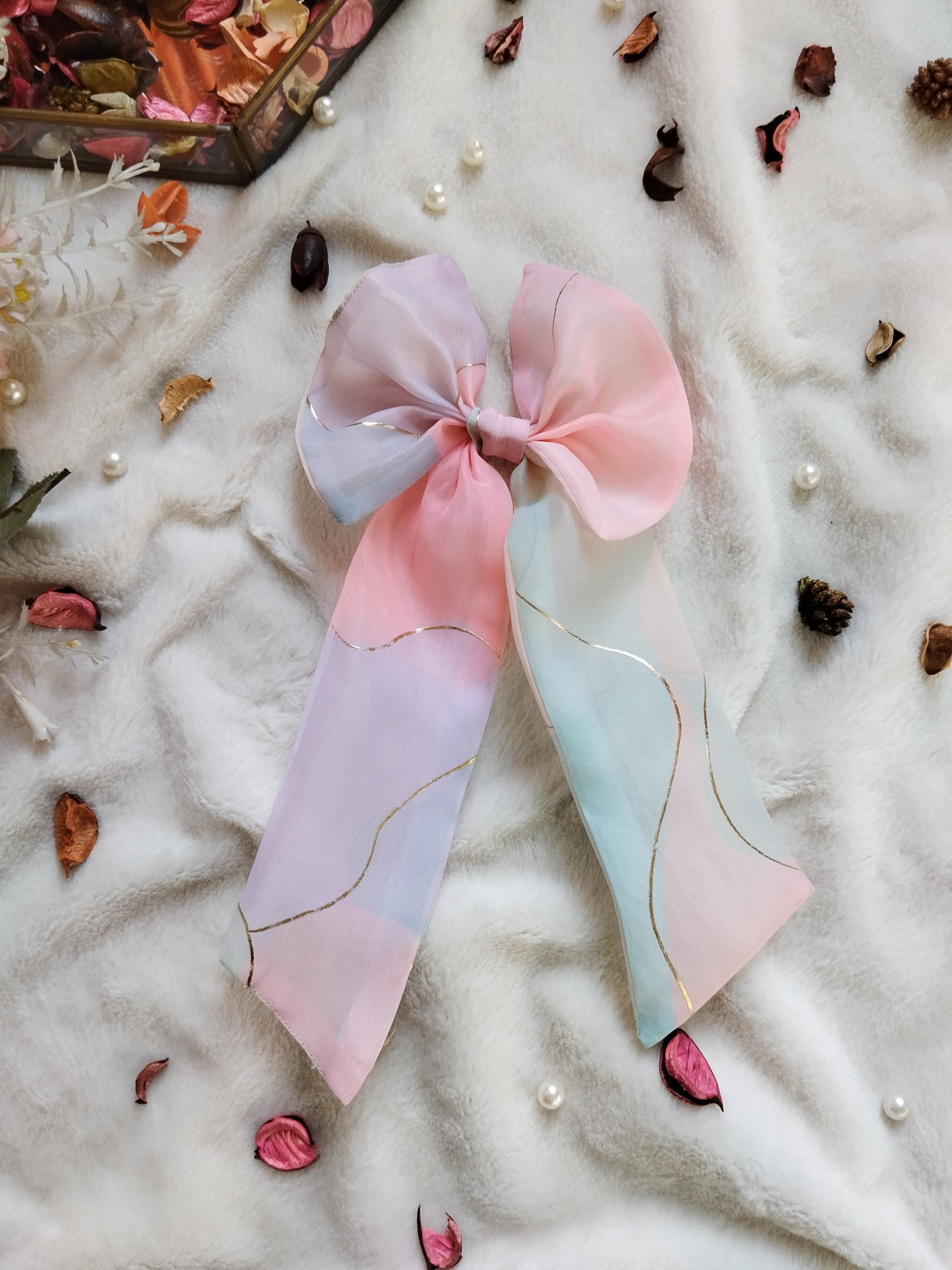 Pastel Dream Organza Long Bow