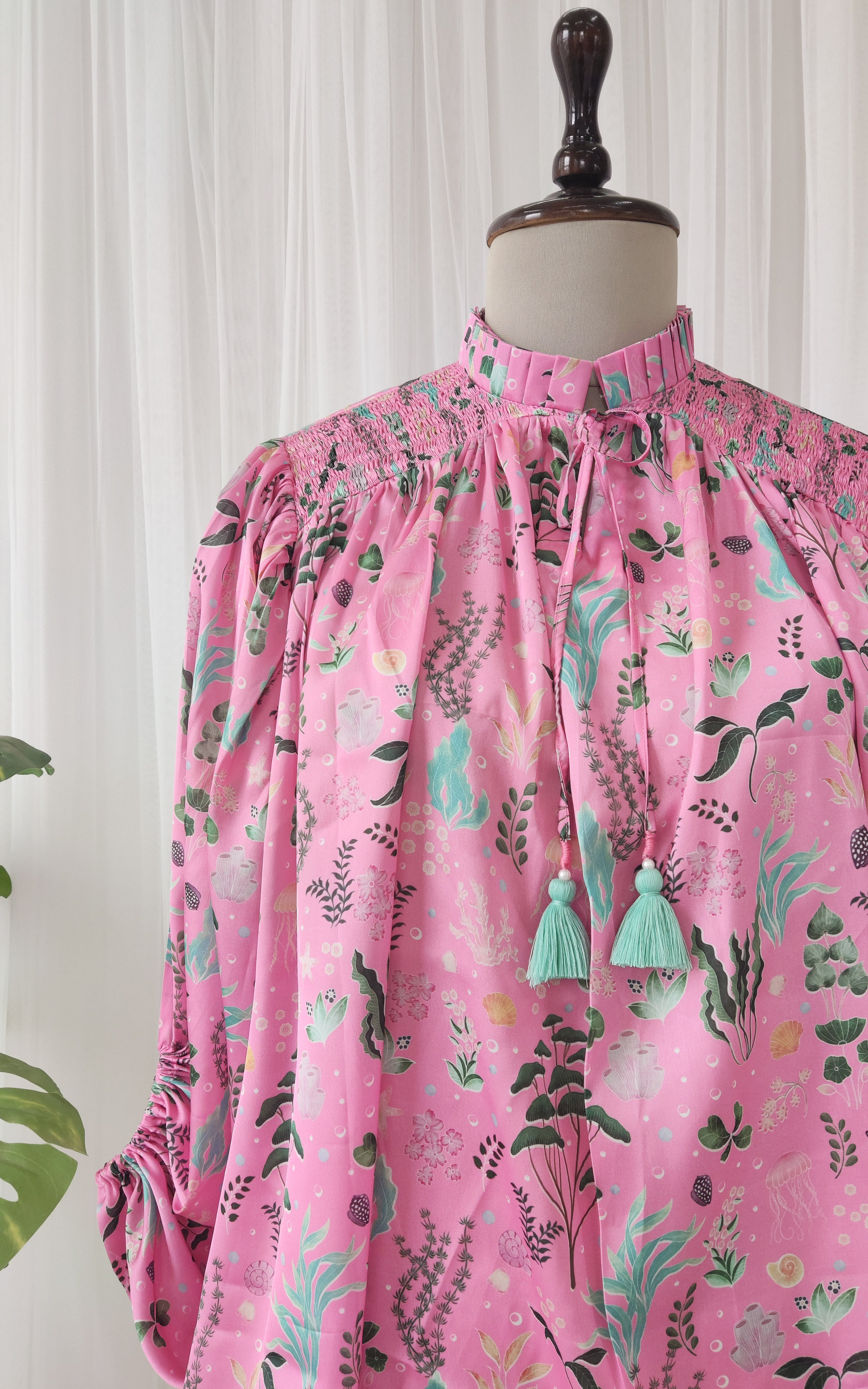 Baby Pink Aquatic Print Top