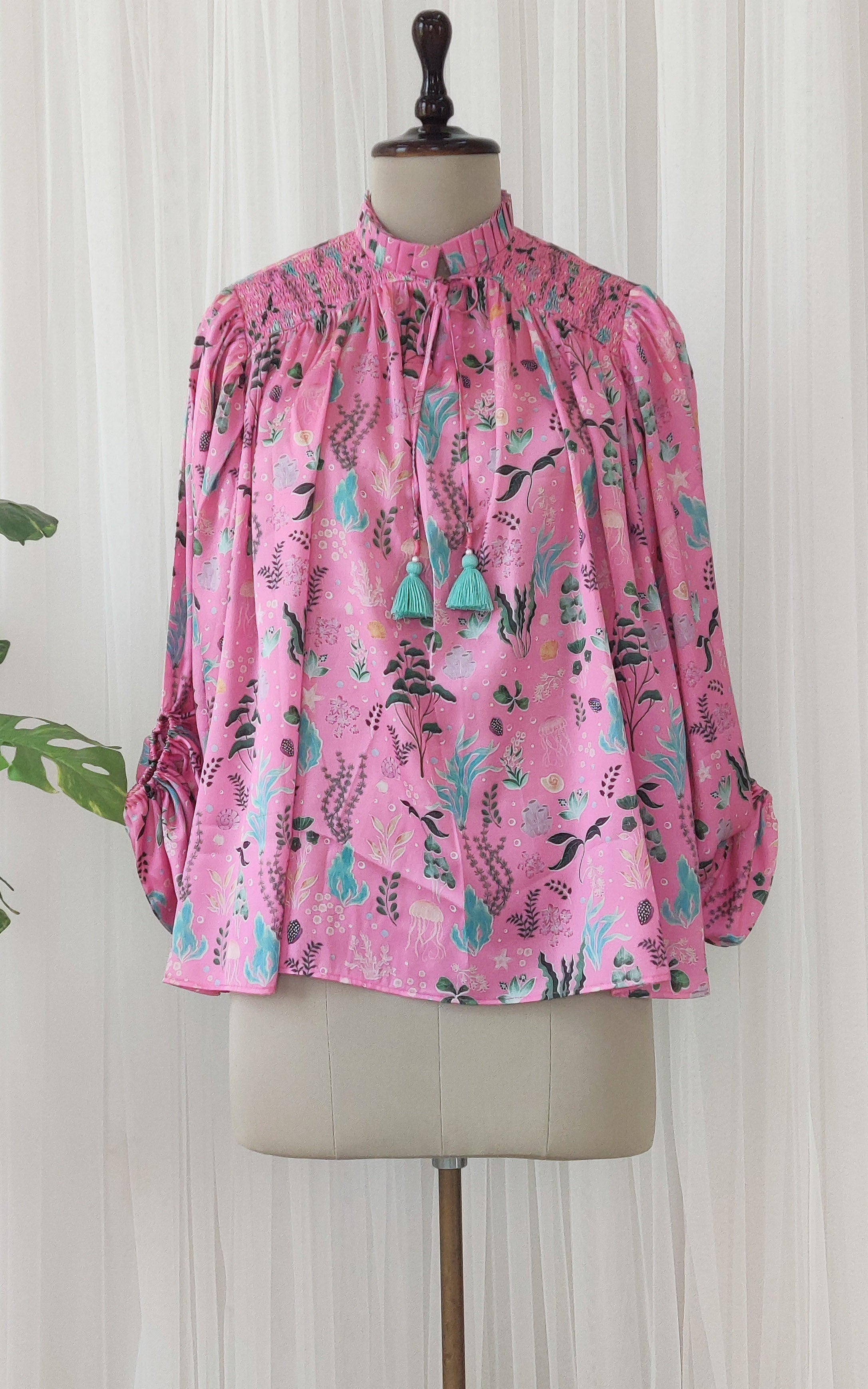 Baby Pink Aquatic Print Top