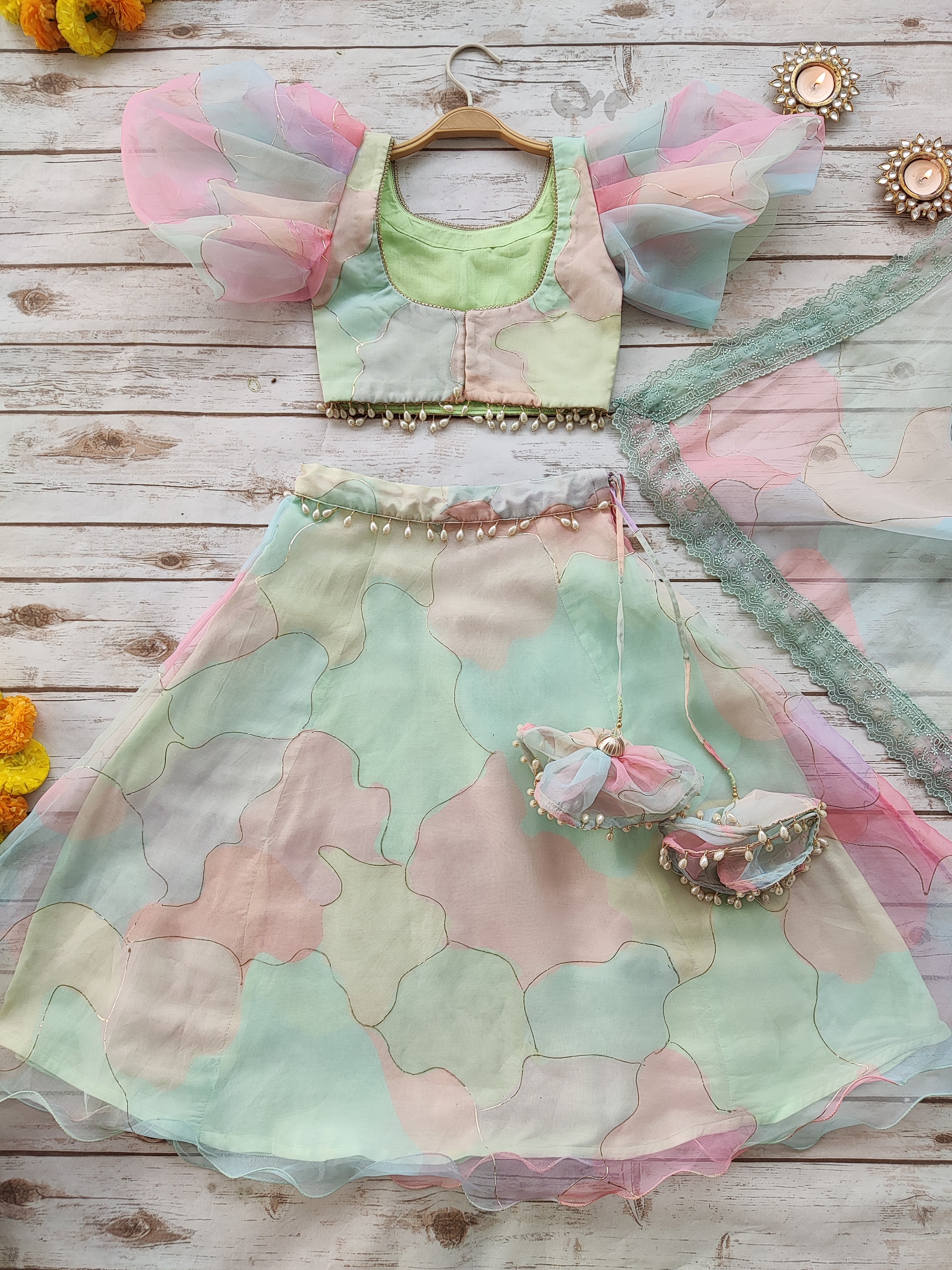 Candy Floss Pastel Dream Kids Lehenga