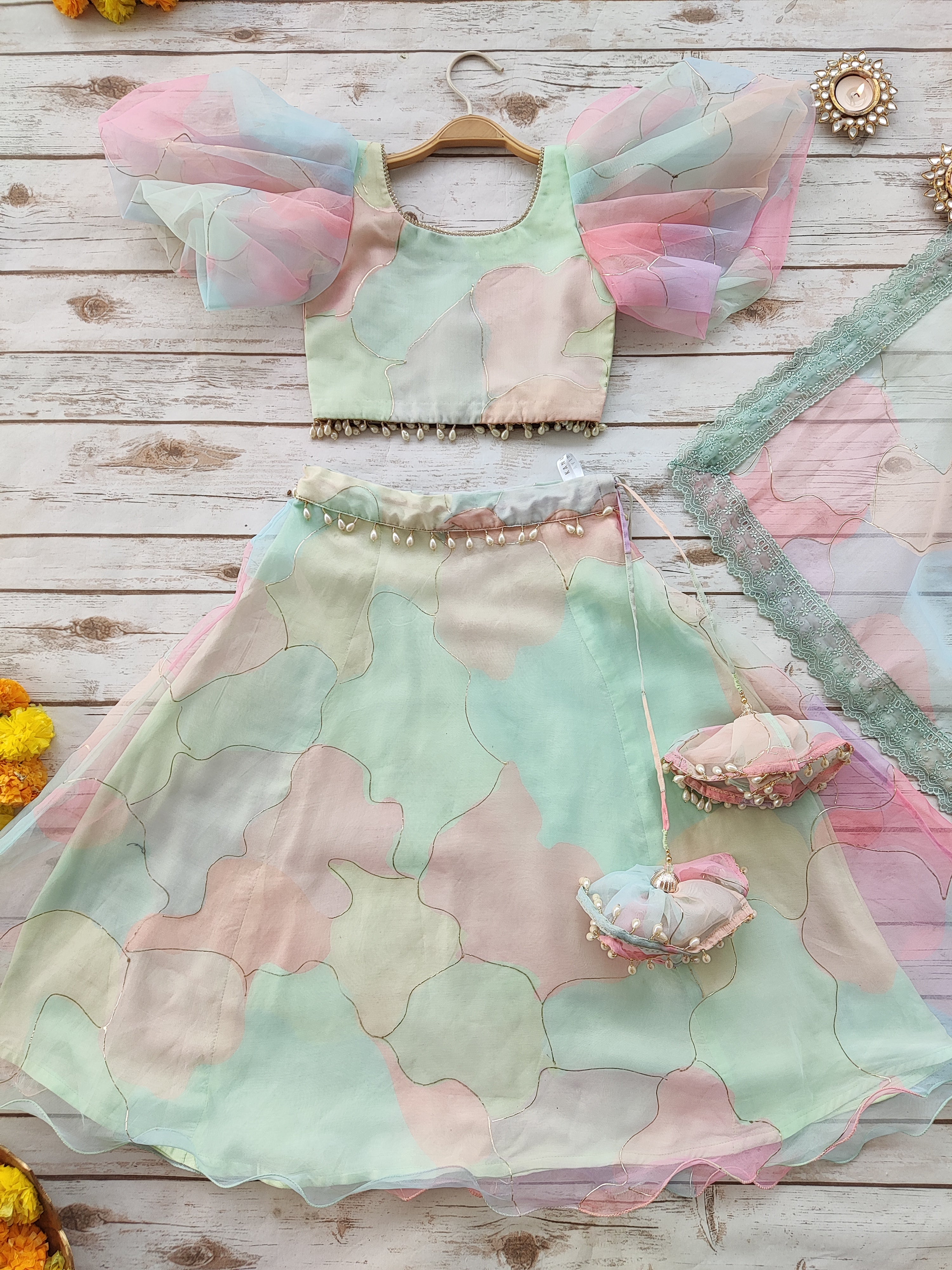 Candy Floss Pastel Dream Kids Lehenga