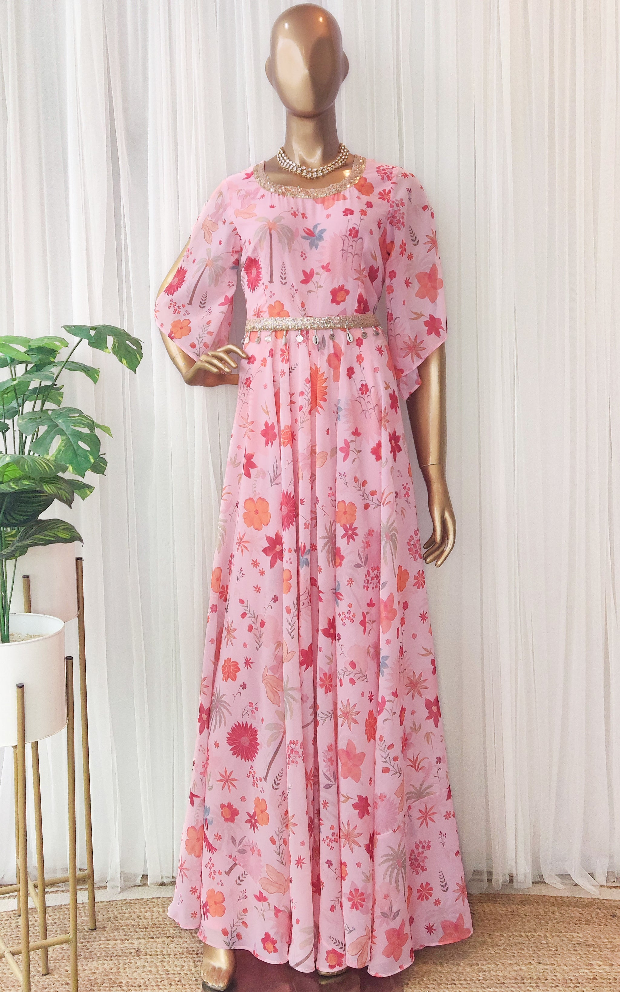 Édition Limitée Detachable Obi-Belt Jumpsuit (Pink Peranakan)