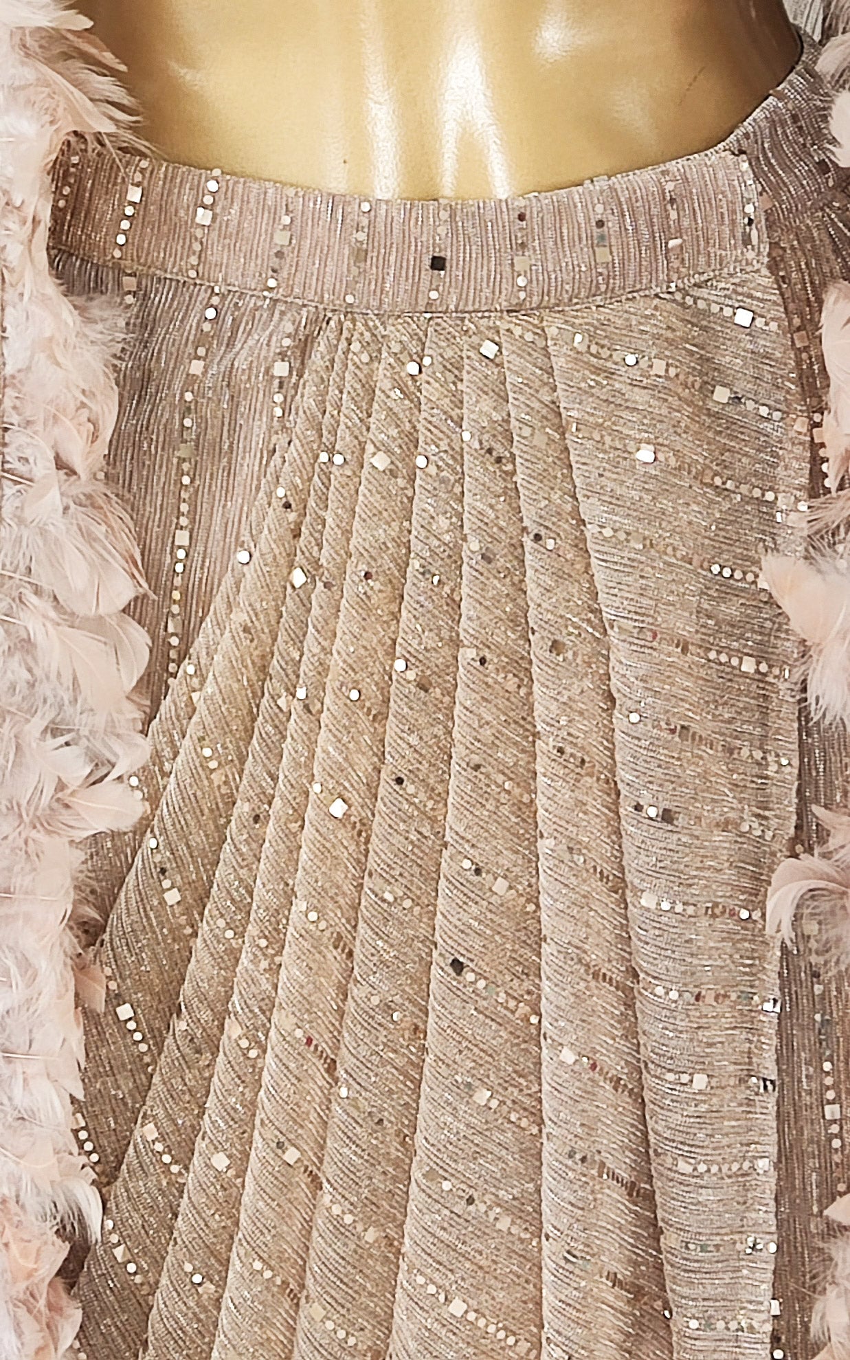 Sonal Old Rose Shimmer Draped Skirt Co-Ord Set