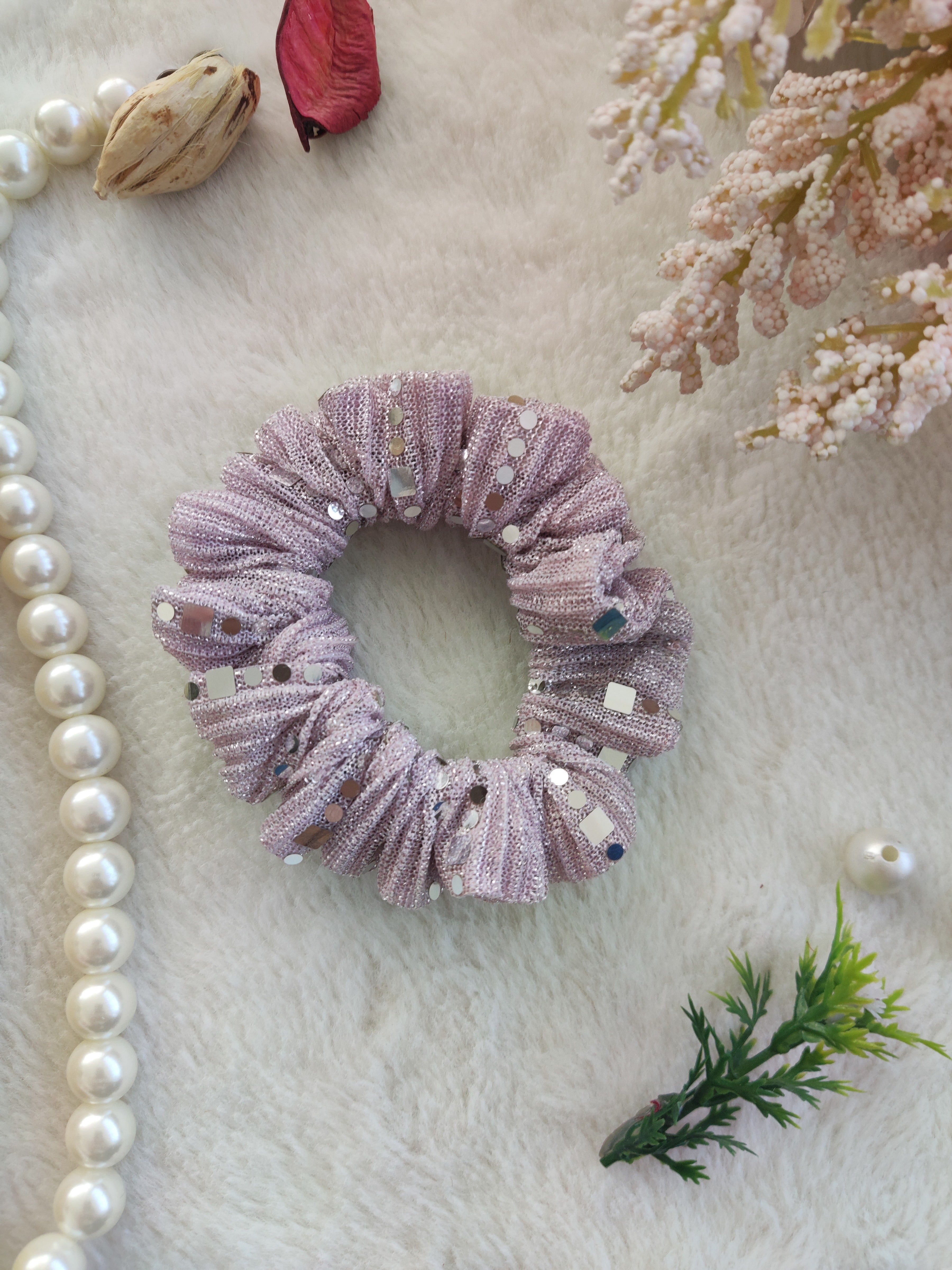 Multicolor Shimmer Scrunchie Combo