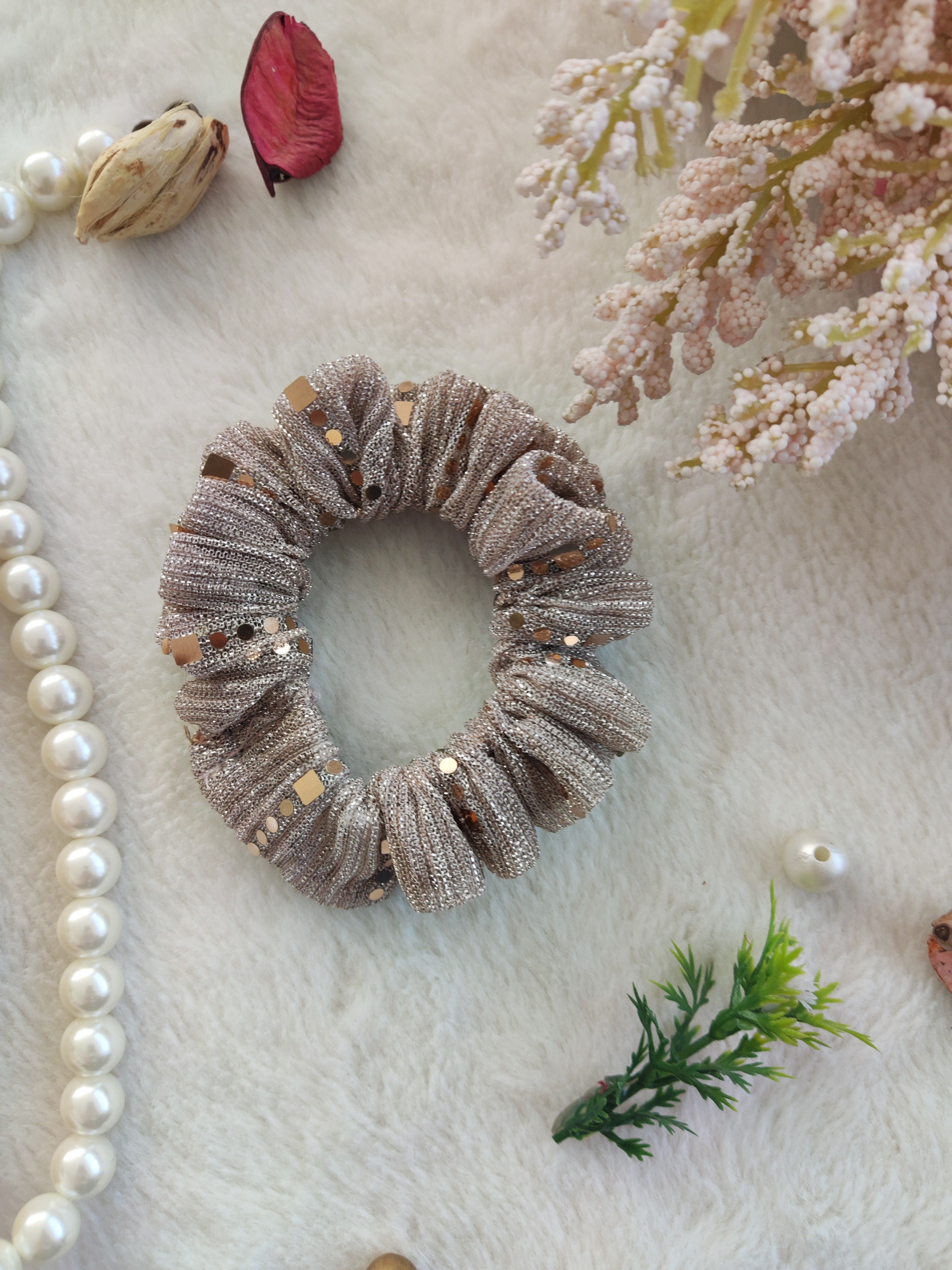 Multicolor Shimmer Scrunchie Combo