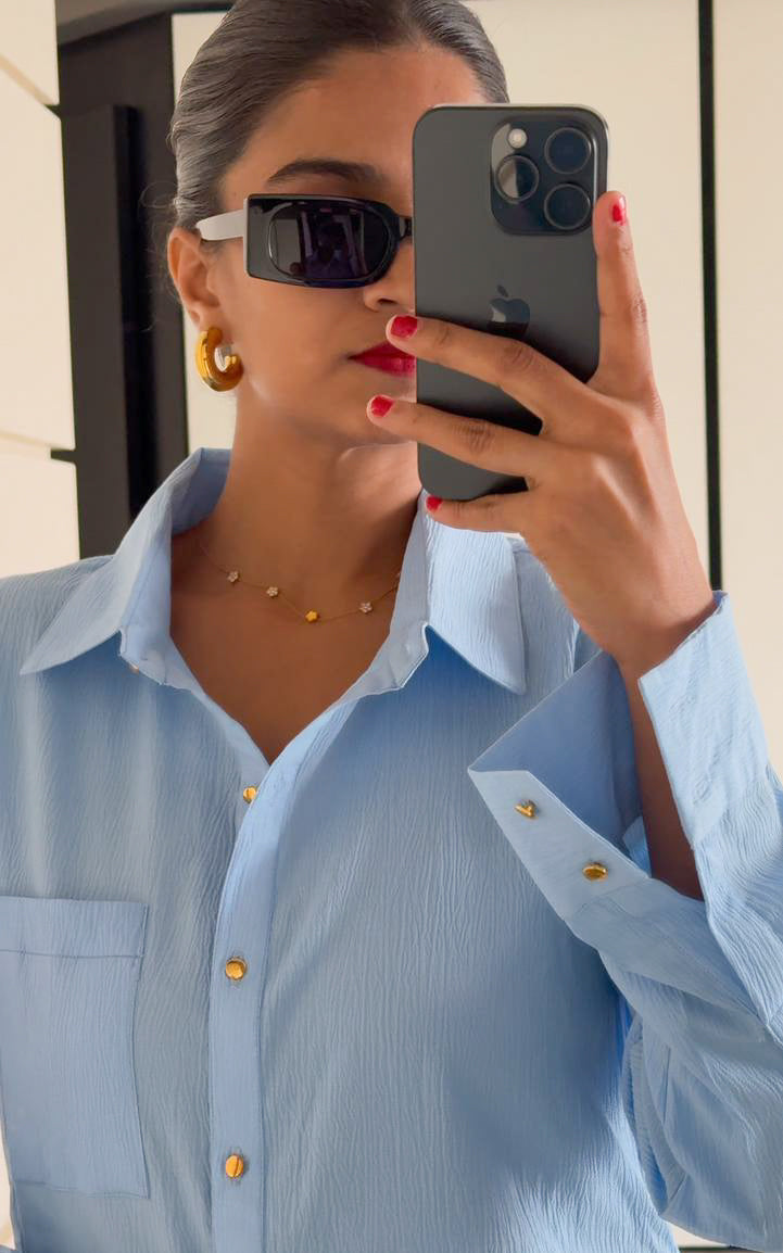 Sky Blue Solid Co-Ord Set
