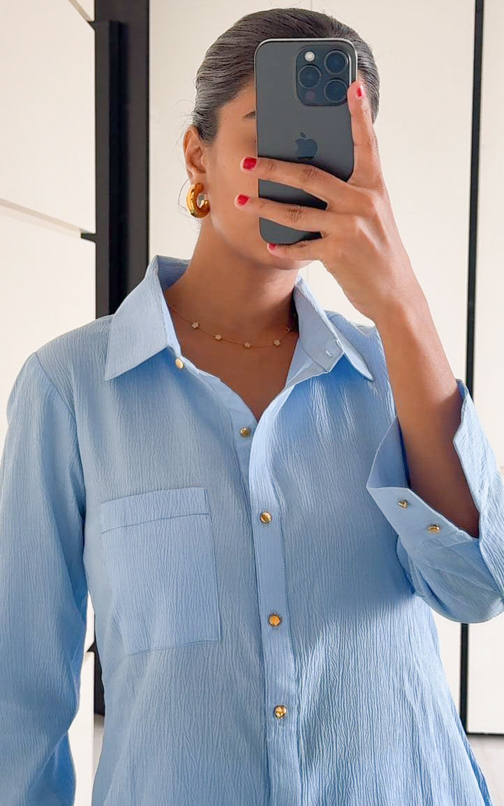 Sky Blue Solid Co-Ord Set