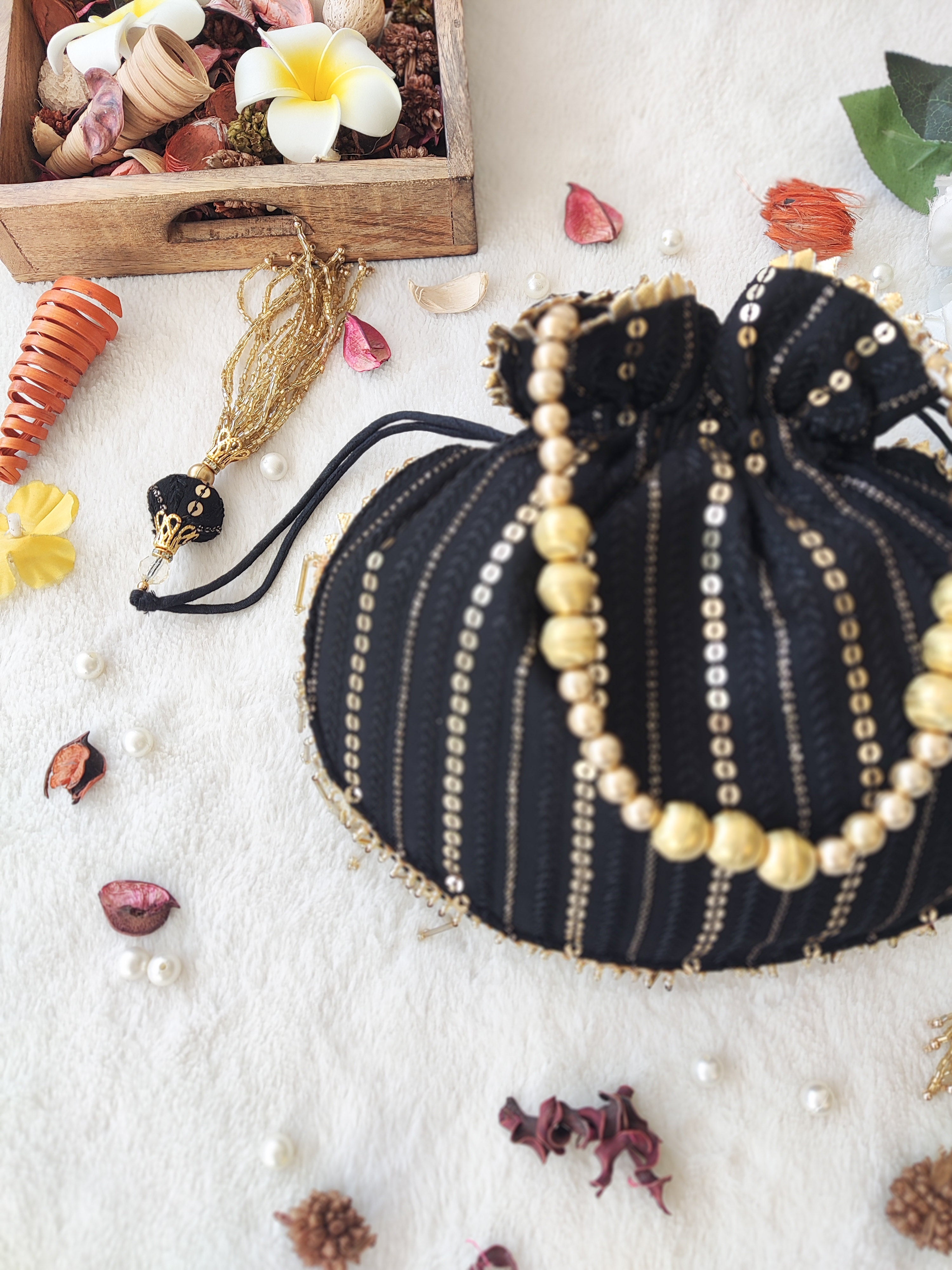Black Sequinwork Potli Bag