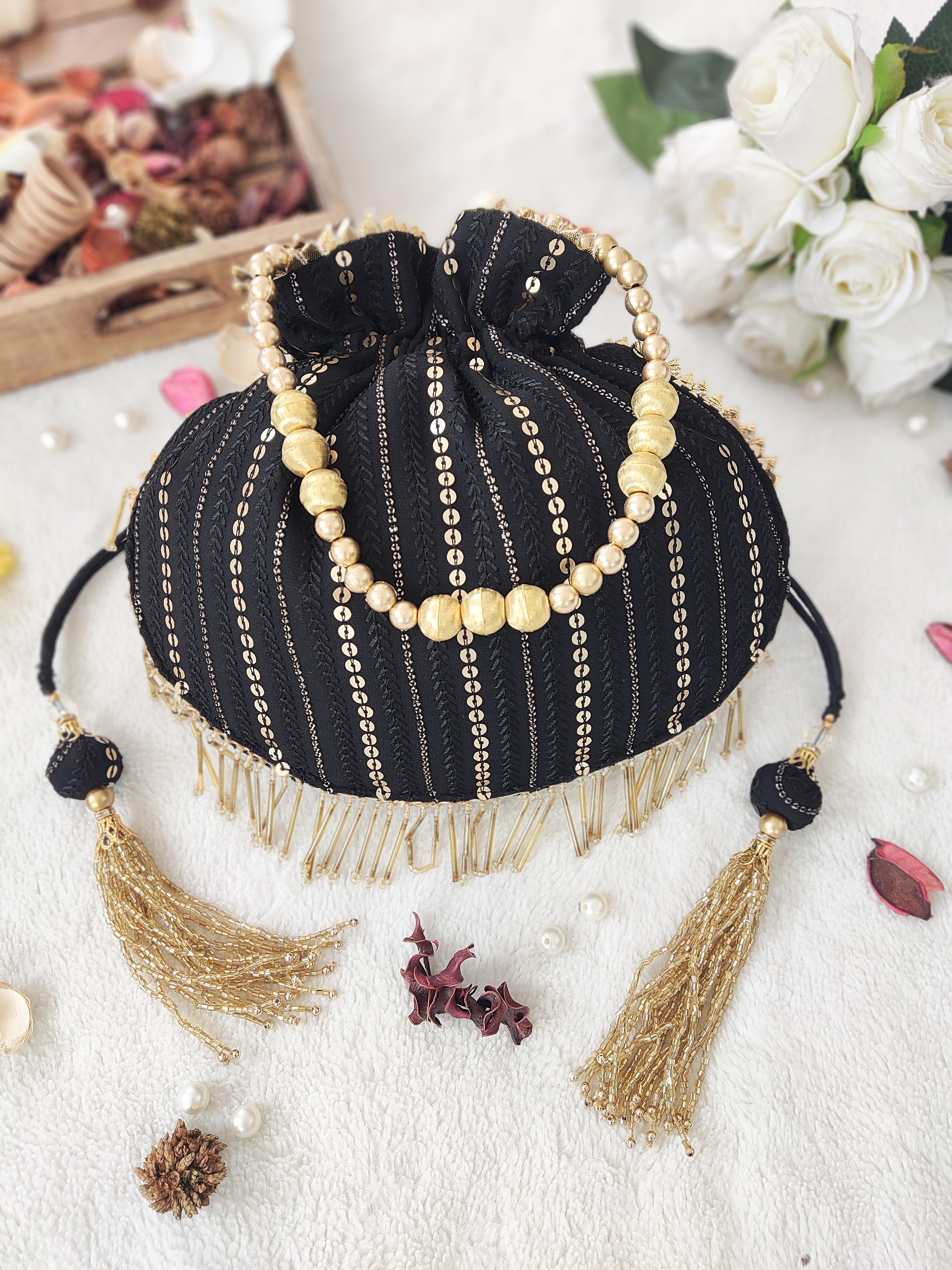 Black Sequinwork Potli Bag