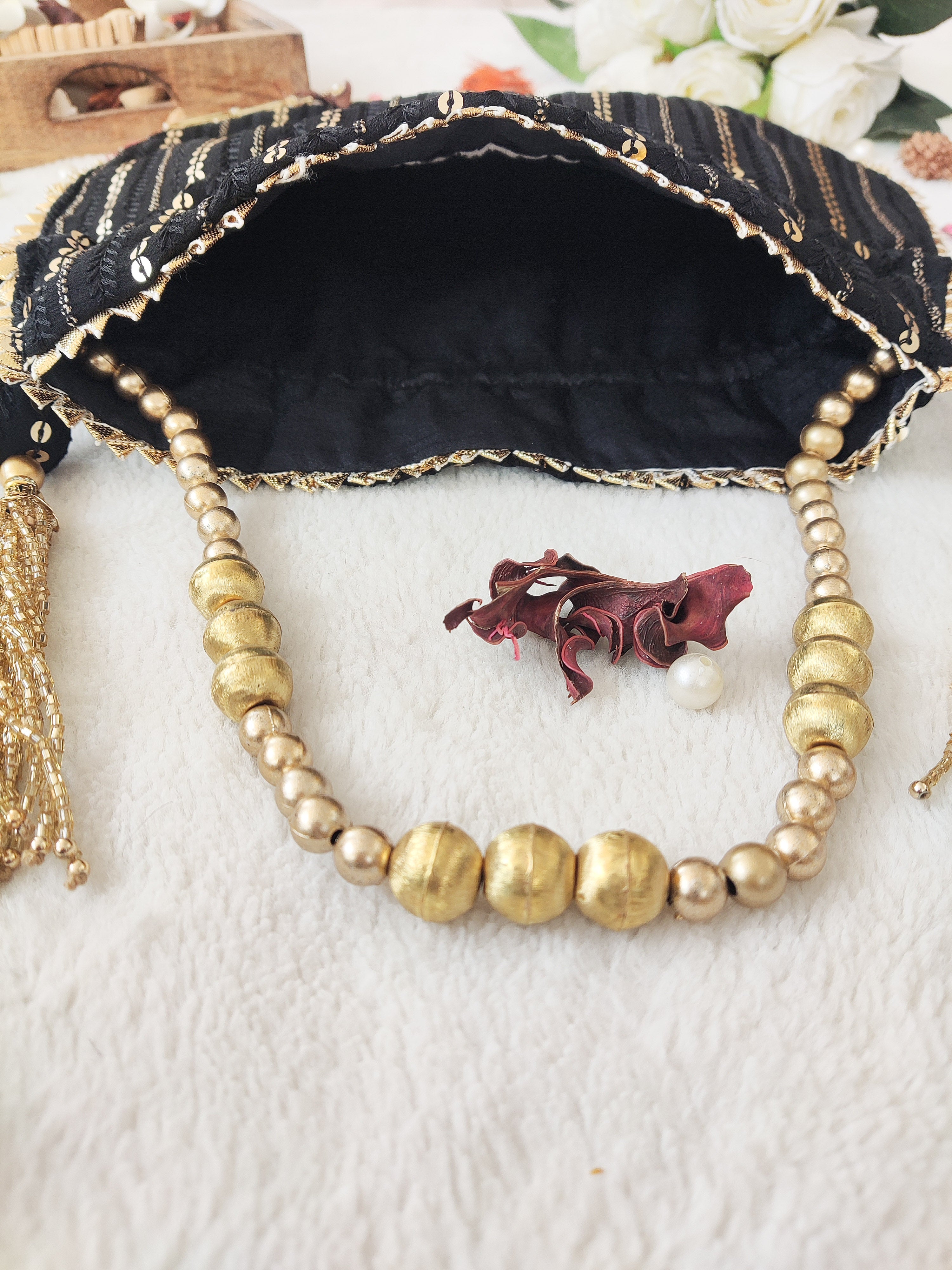 Black Sequinwork Potli Bag