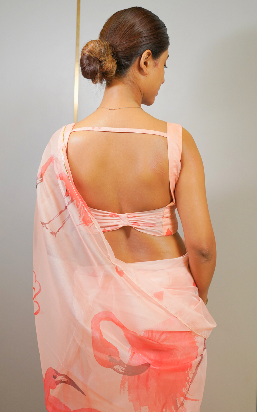 Flamingo Organza Saree