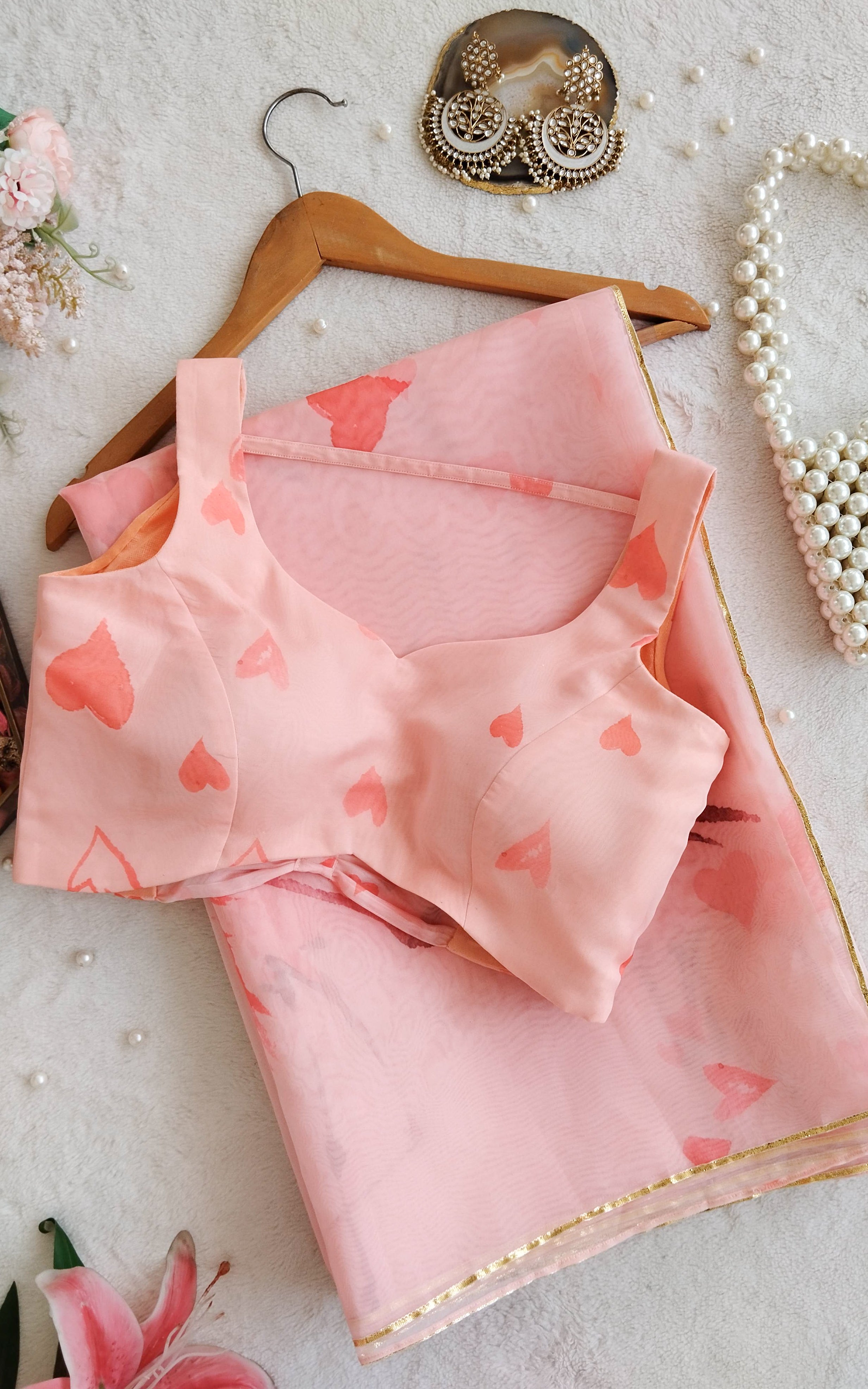 Flamingo Organza Saree